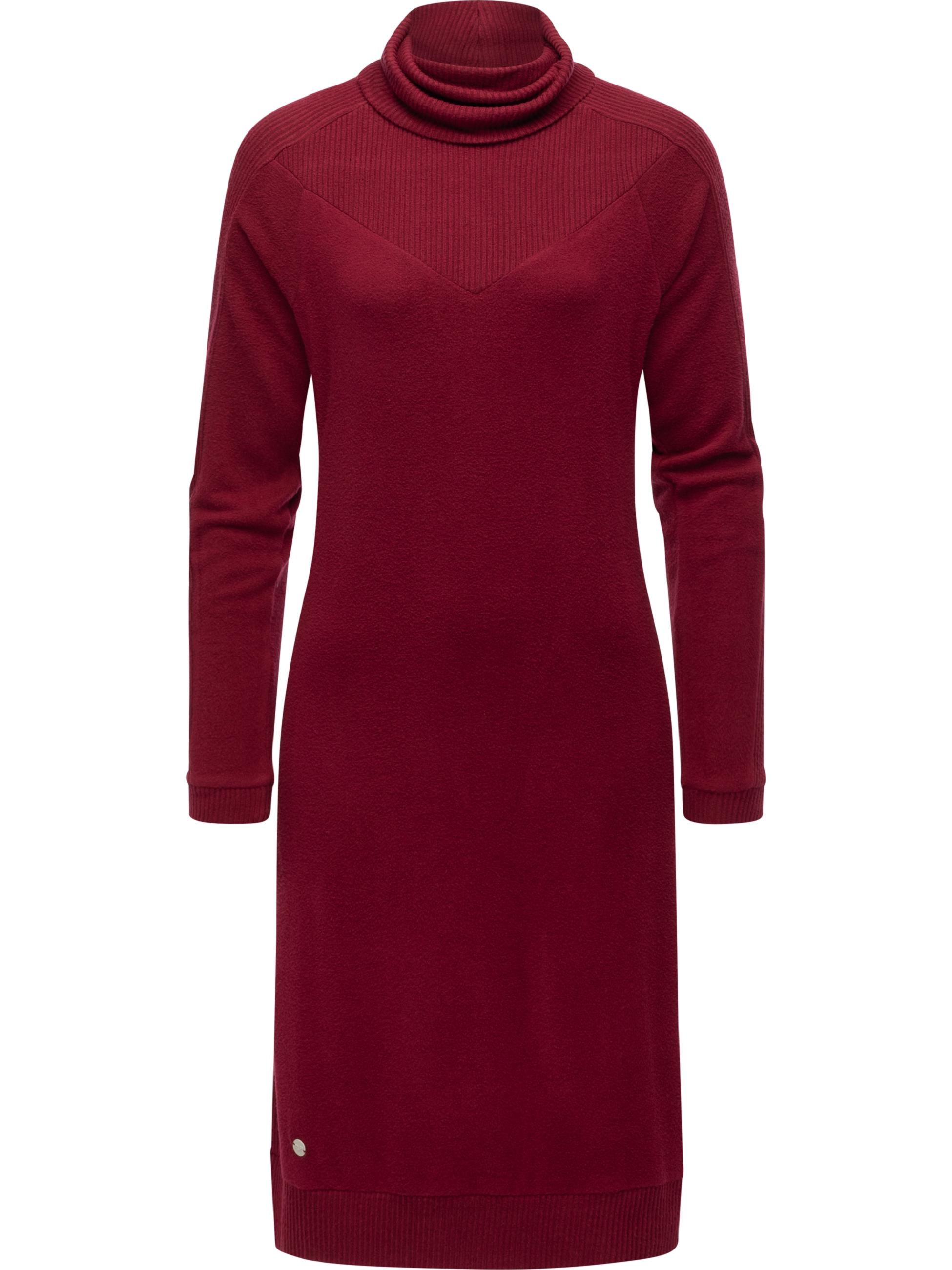 Rollkragen Jersey Kleid Peona Wine Red