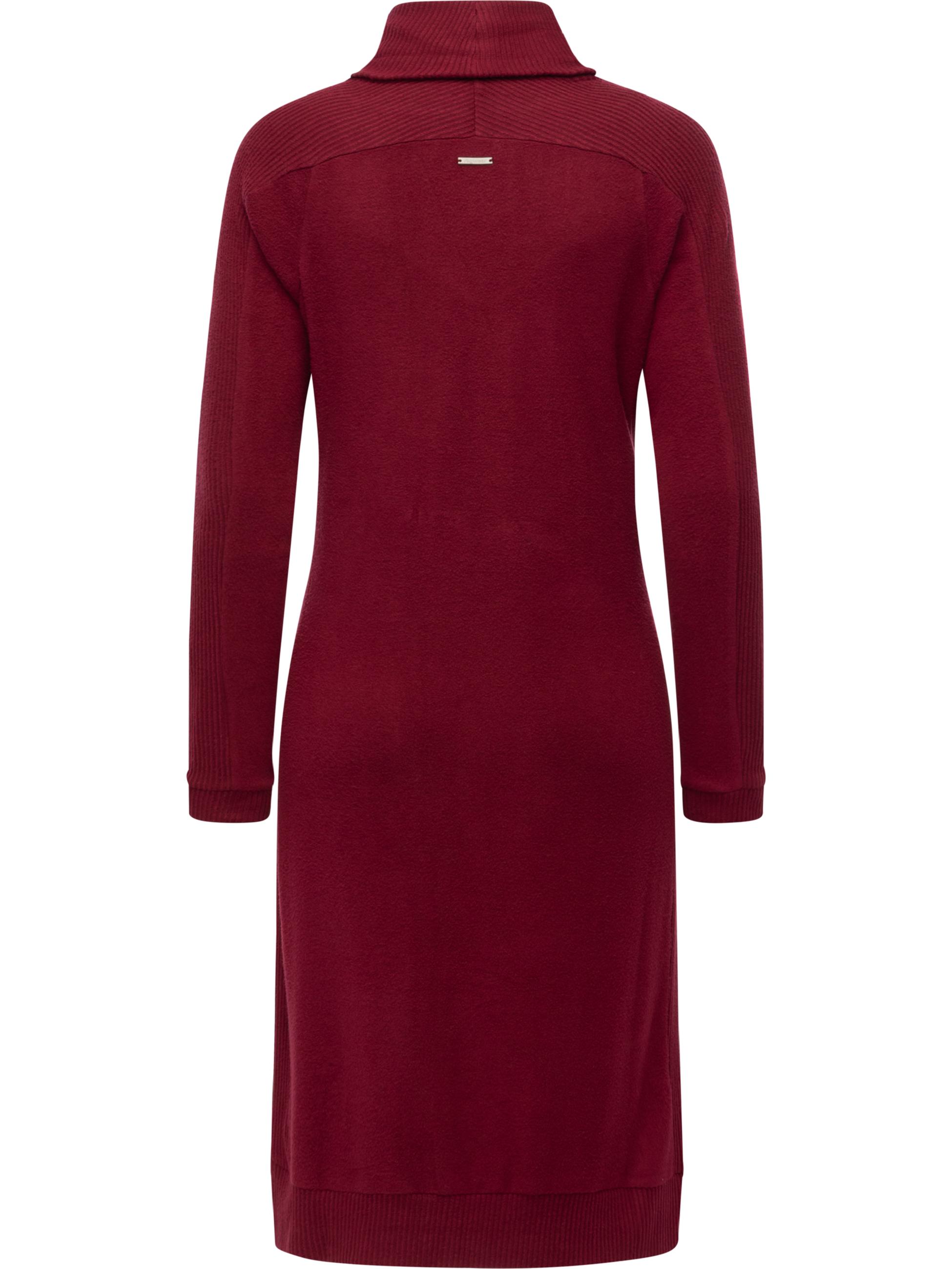 Rollkragen Jersey Kleid Peona Wine Red