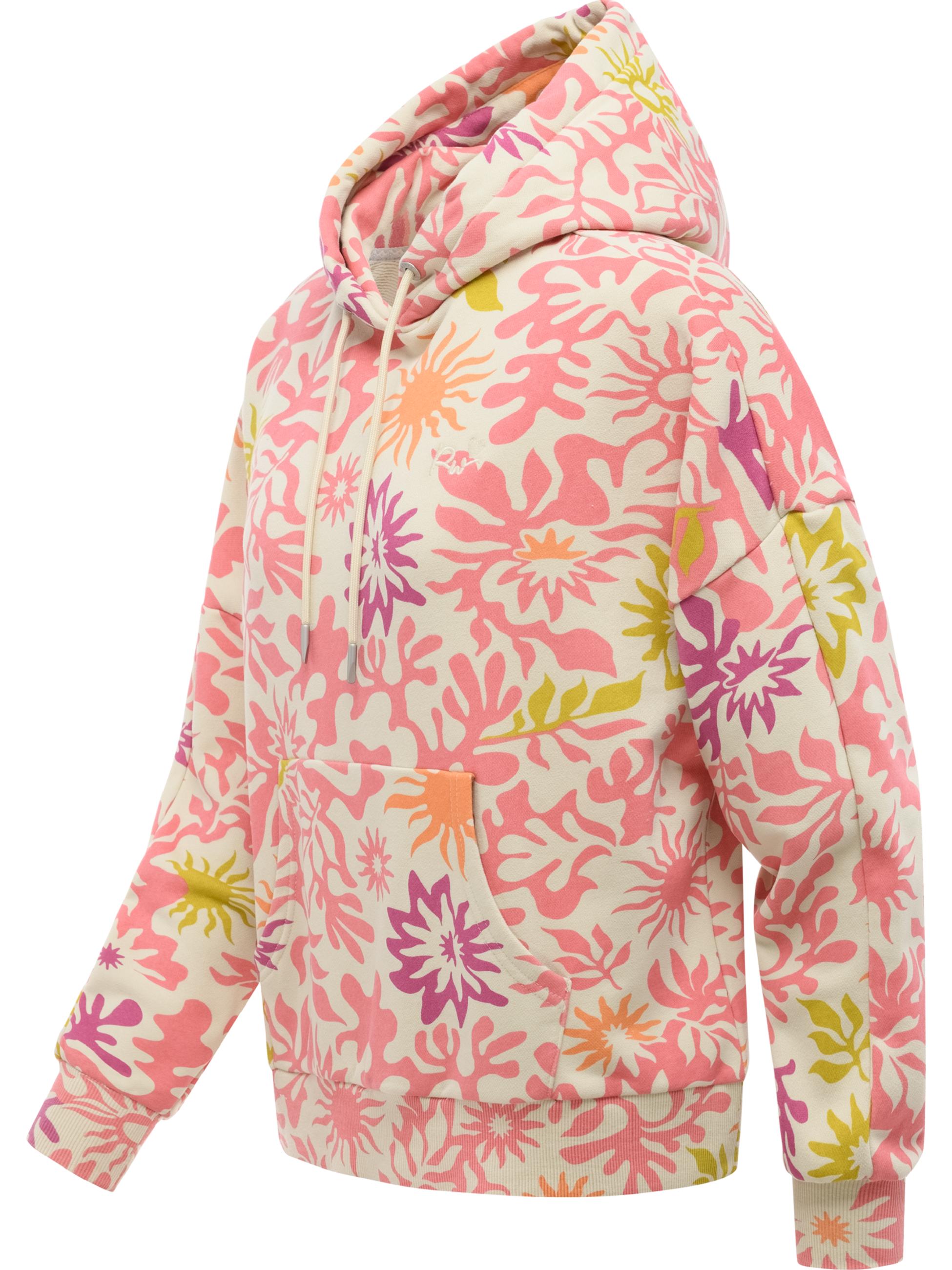 Hoodie mit verstellbarer Kapuze "Pirita Print" Pink Combo26