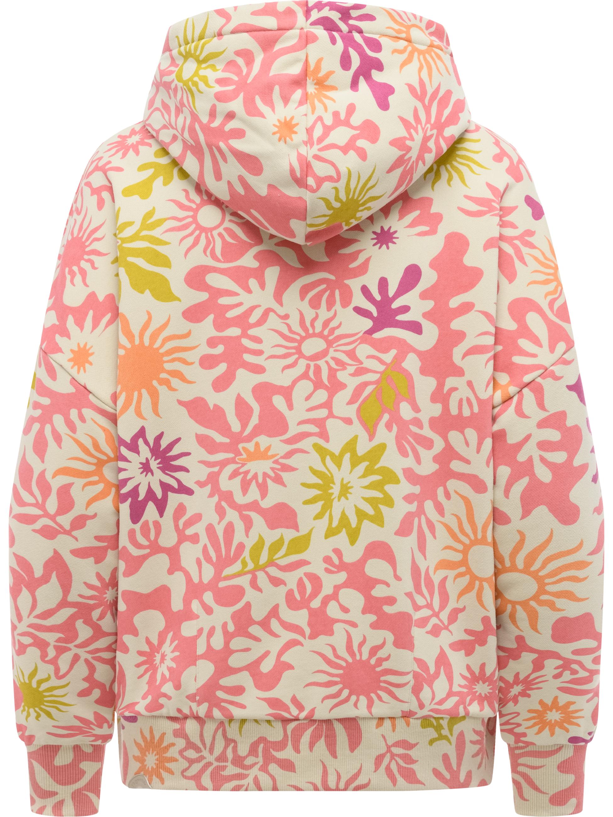 Hoodie mit verstellbarer Kapuze "Pirita Print" Pink Combo26