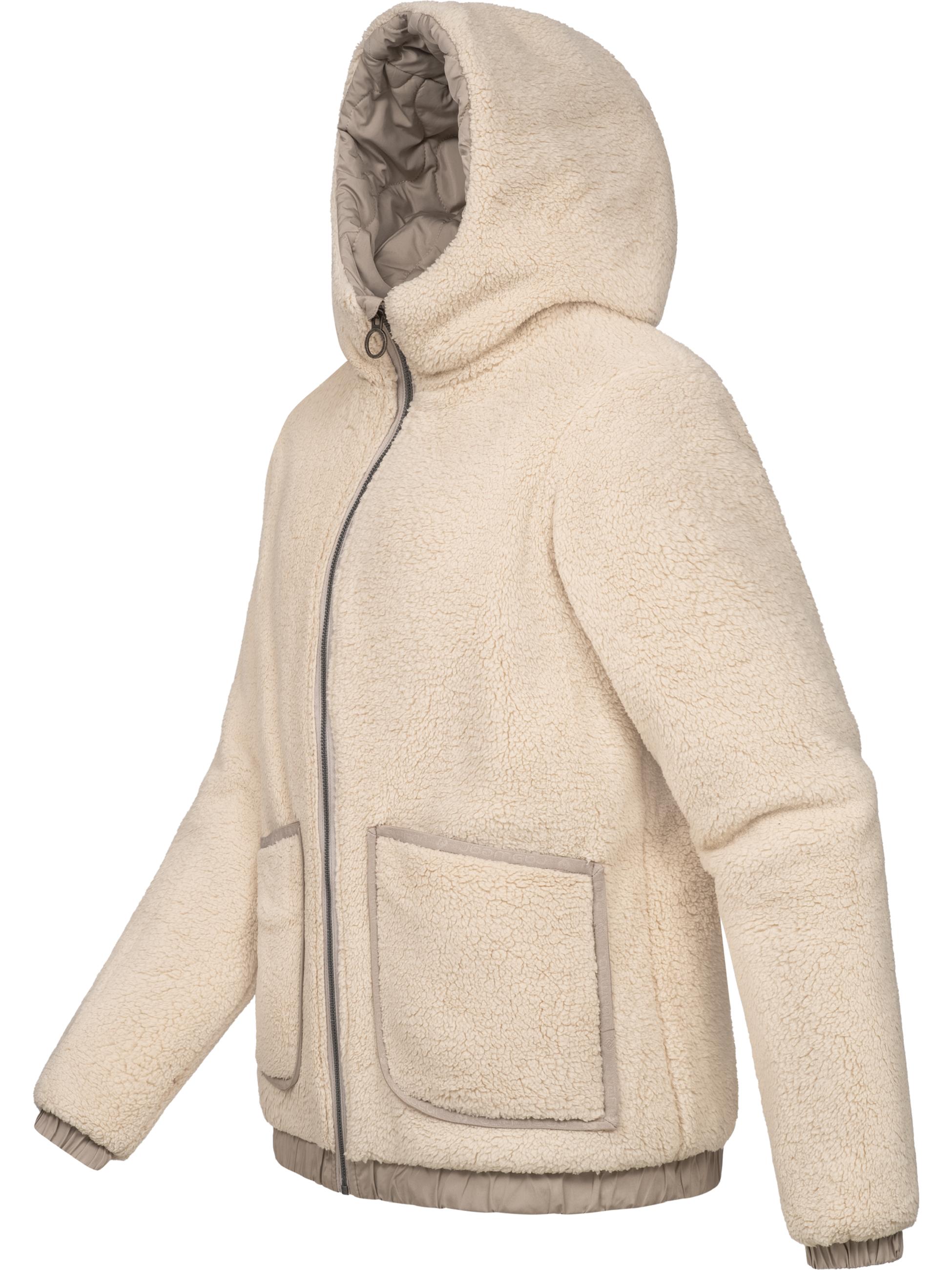 Wendejacke mit Plüsch- und gestepptem Material "Qaria" Bone