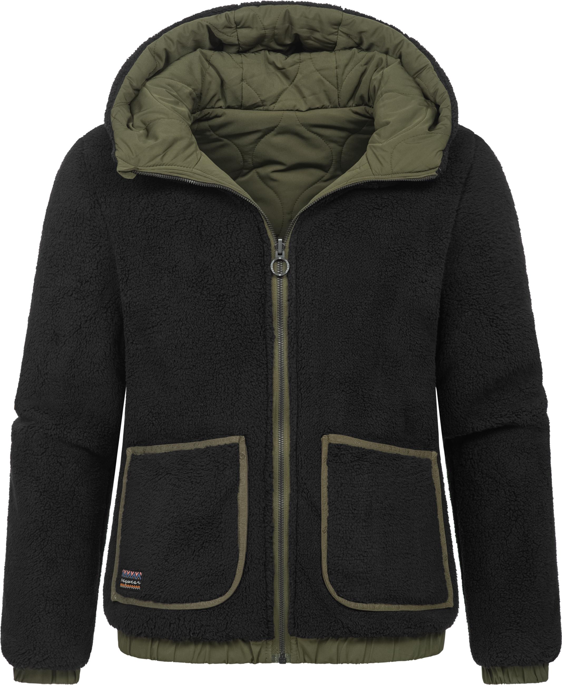 Wendejacke mit Plüsch- und gestepptem Material "Qaria" Dark Olive