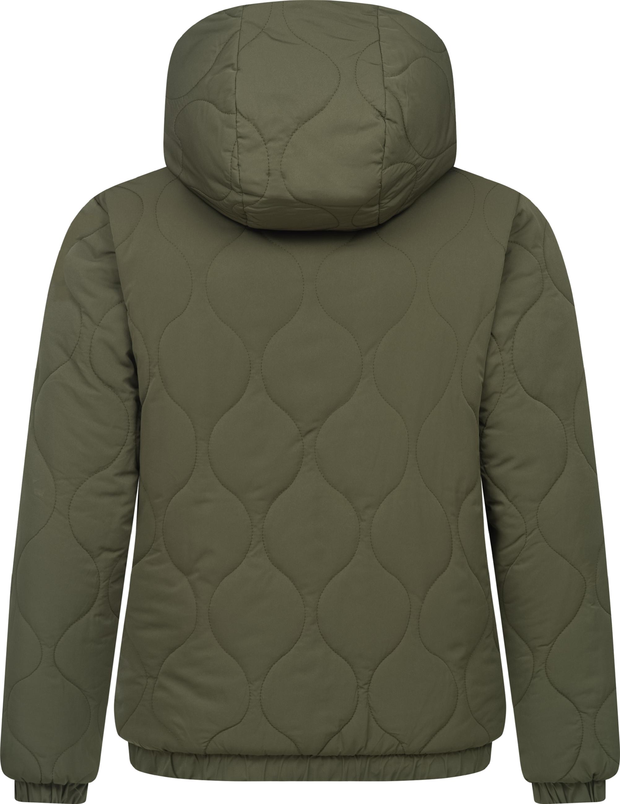 Wendejacke mit Plüsch- und gestepptem Material "Qaria" Dark Olive