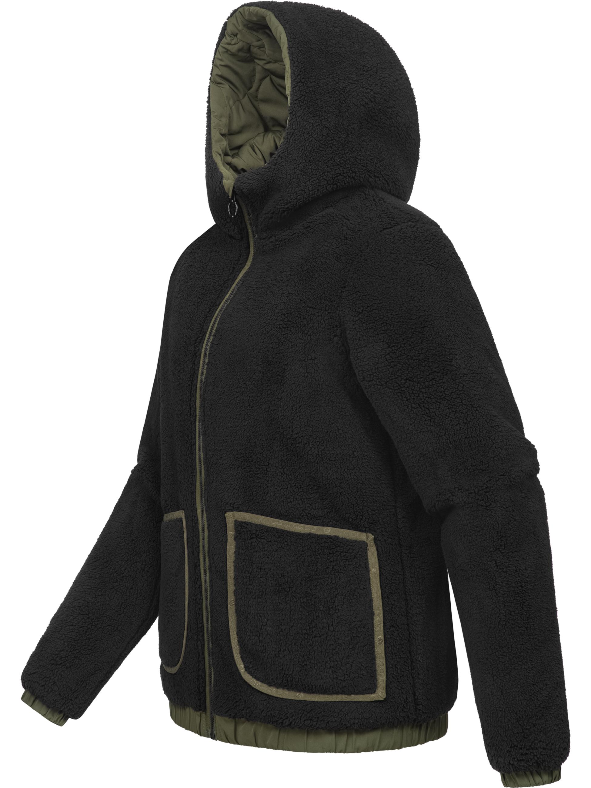 Wendejacke mit Plüsch- und gestepptem Material "Qaria" Dark Olive