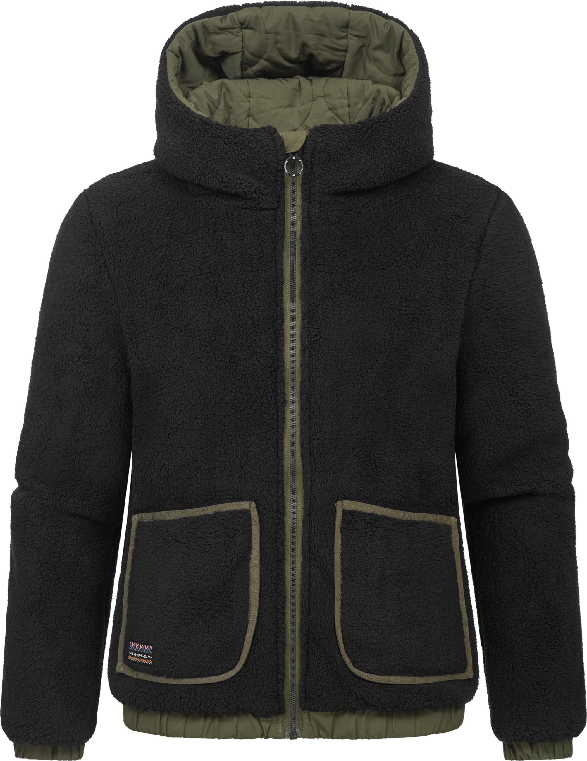 Wendejacke mit Plüsch- und gestepptem Material "Qaria" Dark Olive