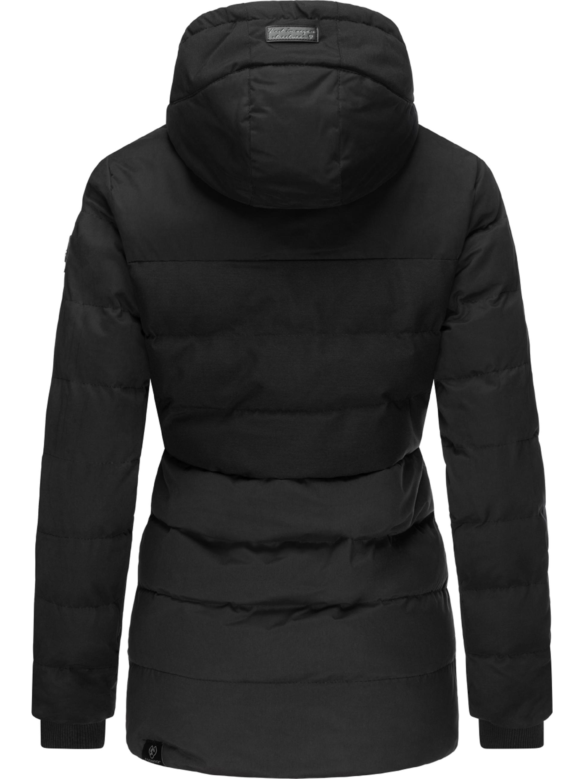 Lange Winter Steppjacke mit Kapuze "Quantic" Black