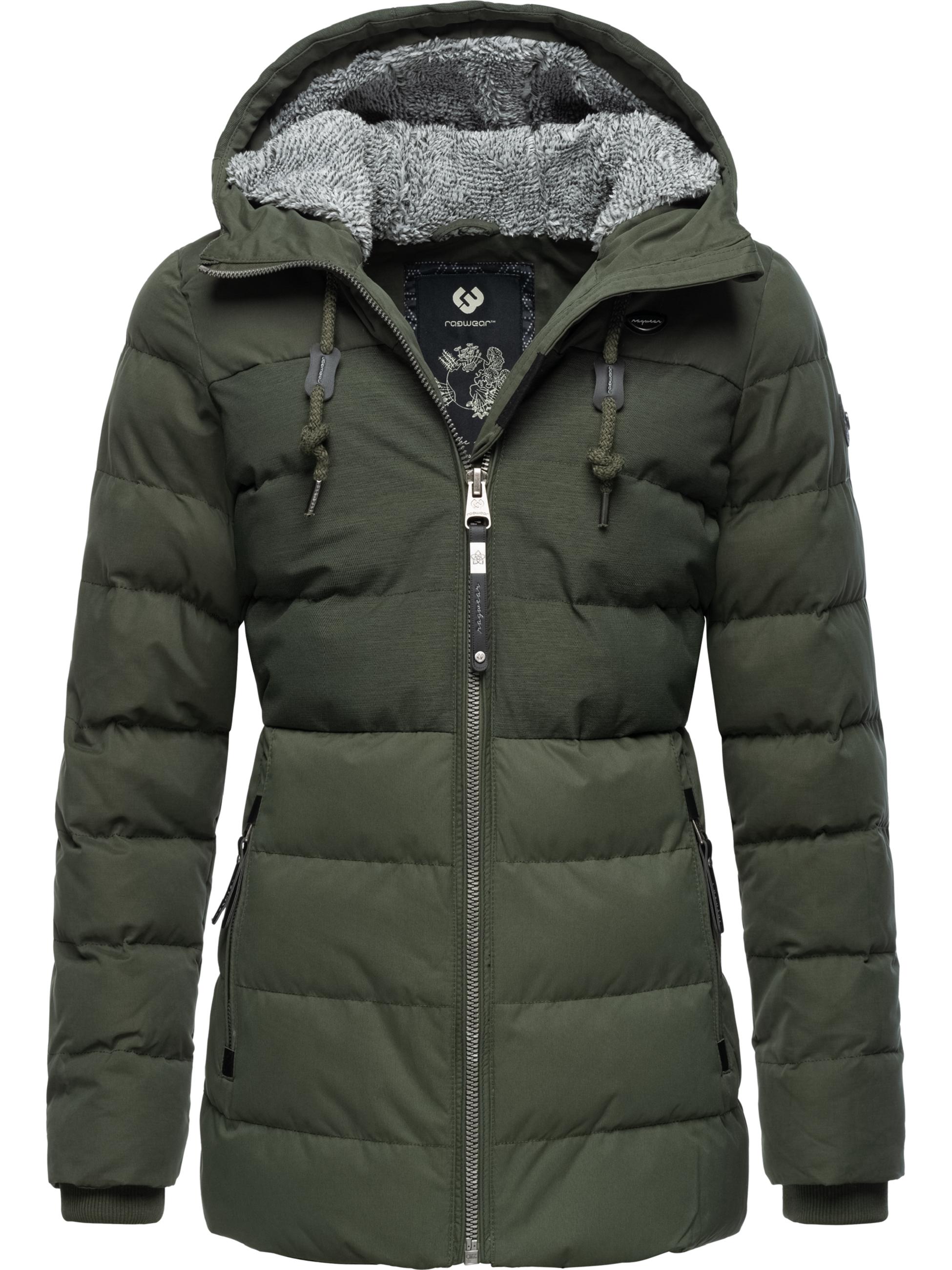 Lange Winter Steppjacke mit Kapuze "Quantic" Dark Olive22