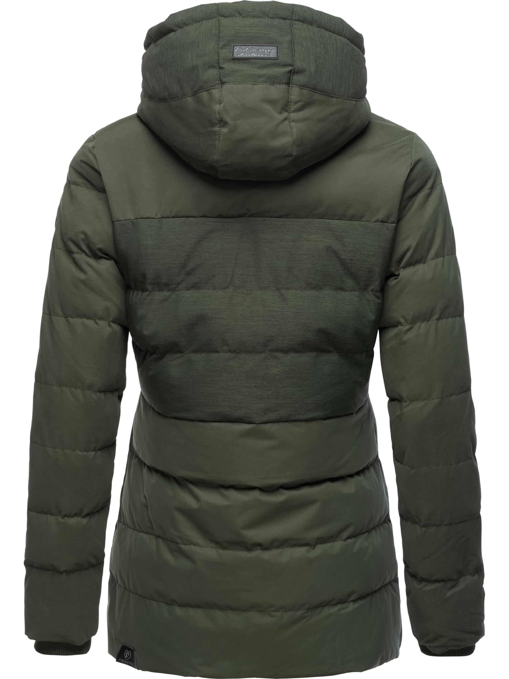 Lange Winter Steppjacke mit Kapuze "Quantic" Dark Olive22