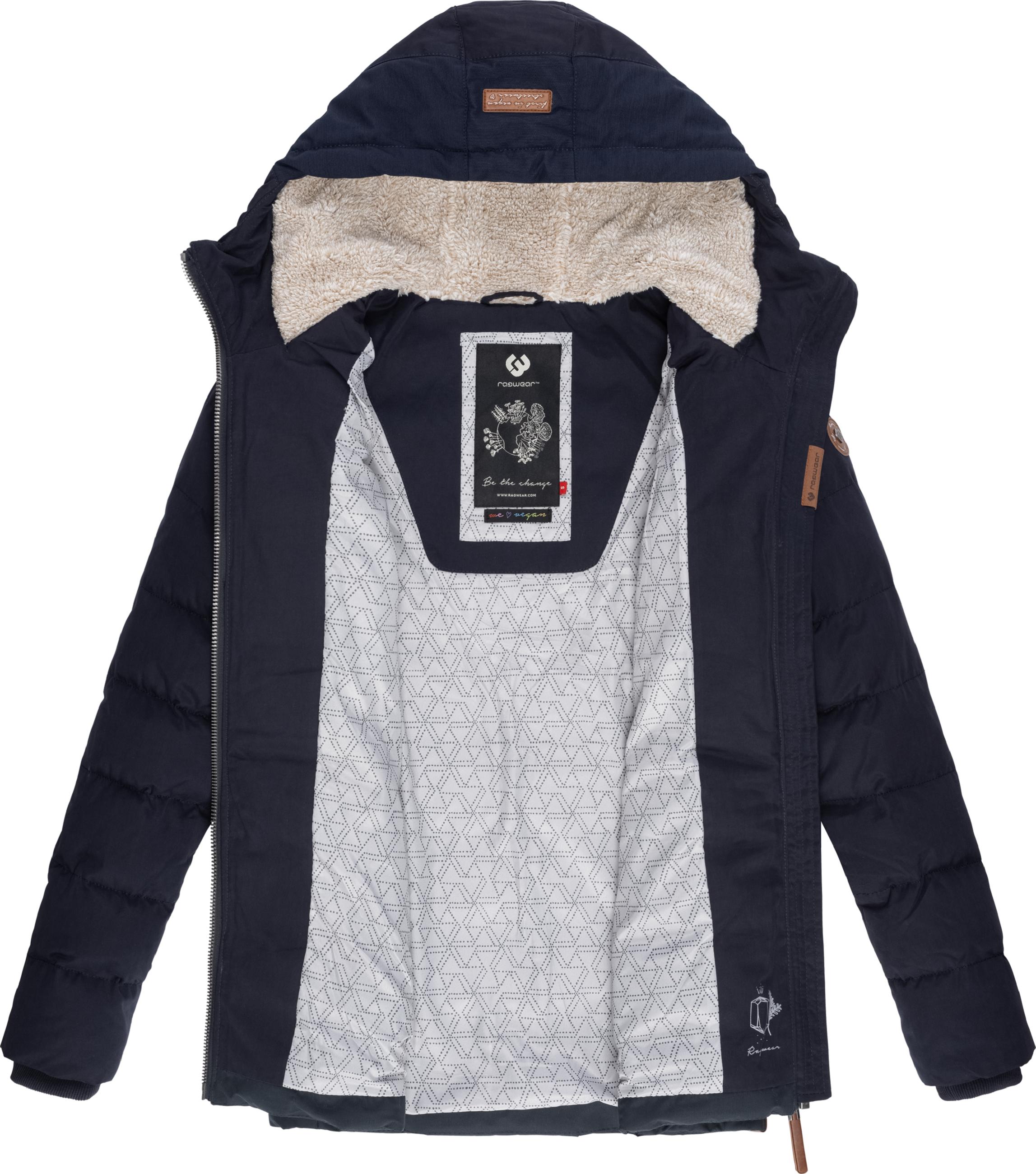 Lange Winter Steppjacke mit Kapuze "Quantic" Navy22