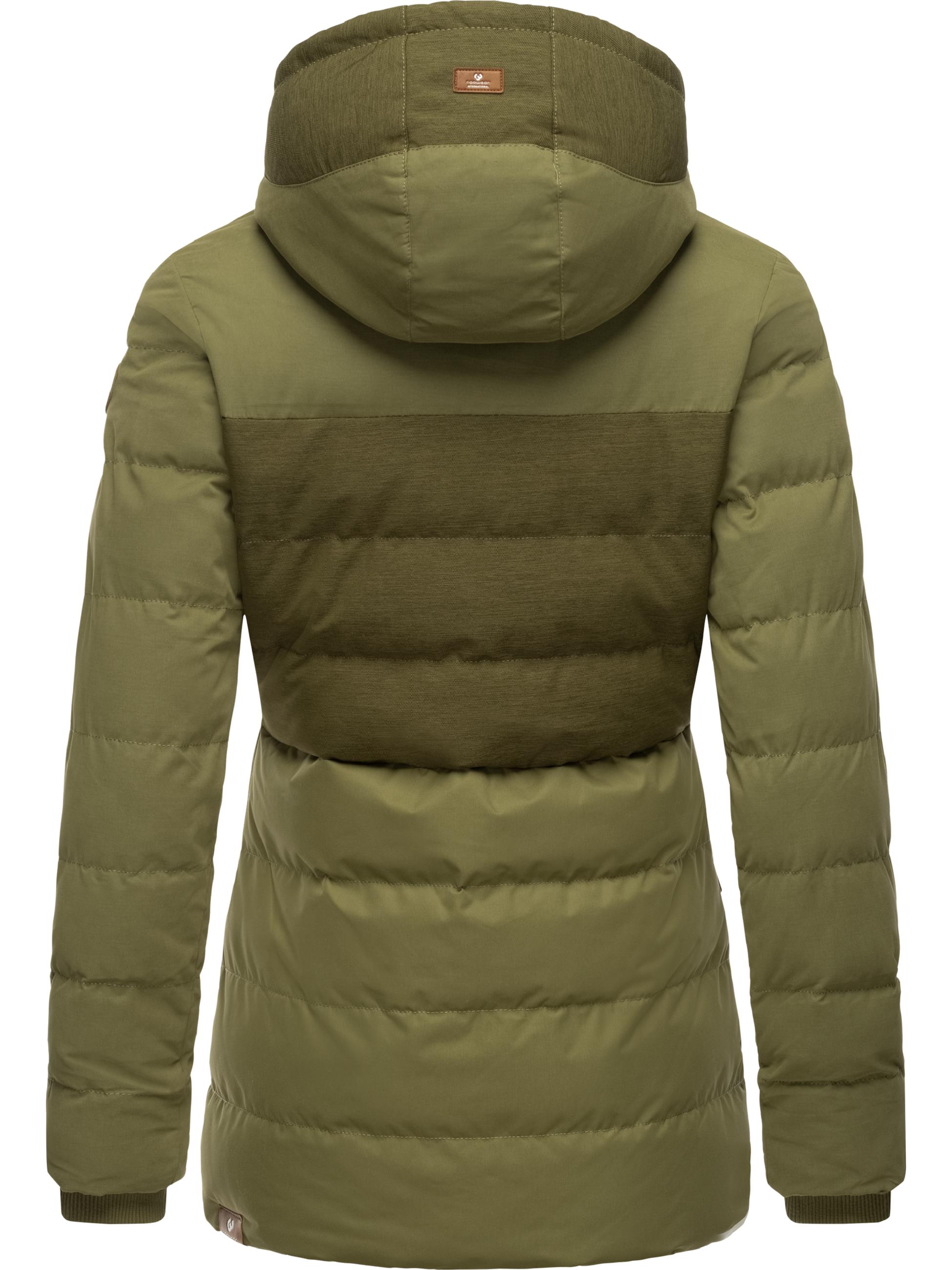 Lange Winter Steppjacke mit Kapuze "Quantic" Olive23