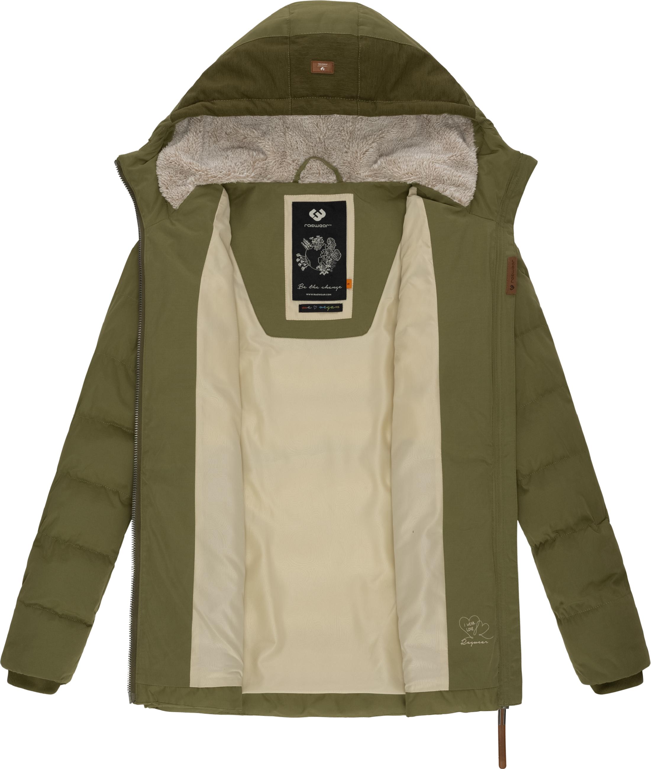 Lange Winter Steppjacke mit Kapuze "Quantic" Olive23