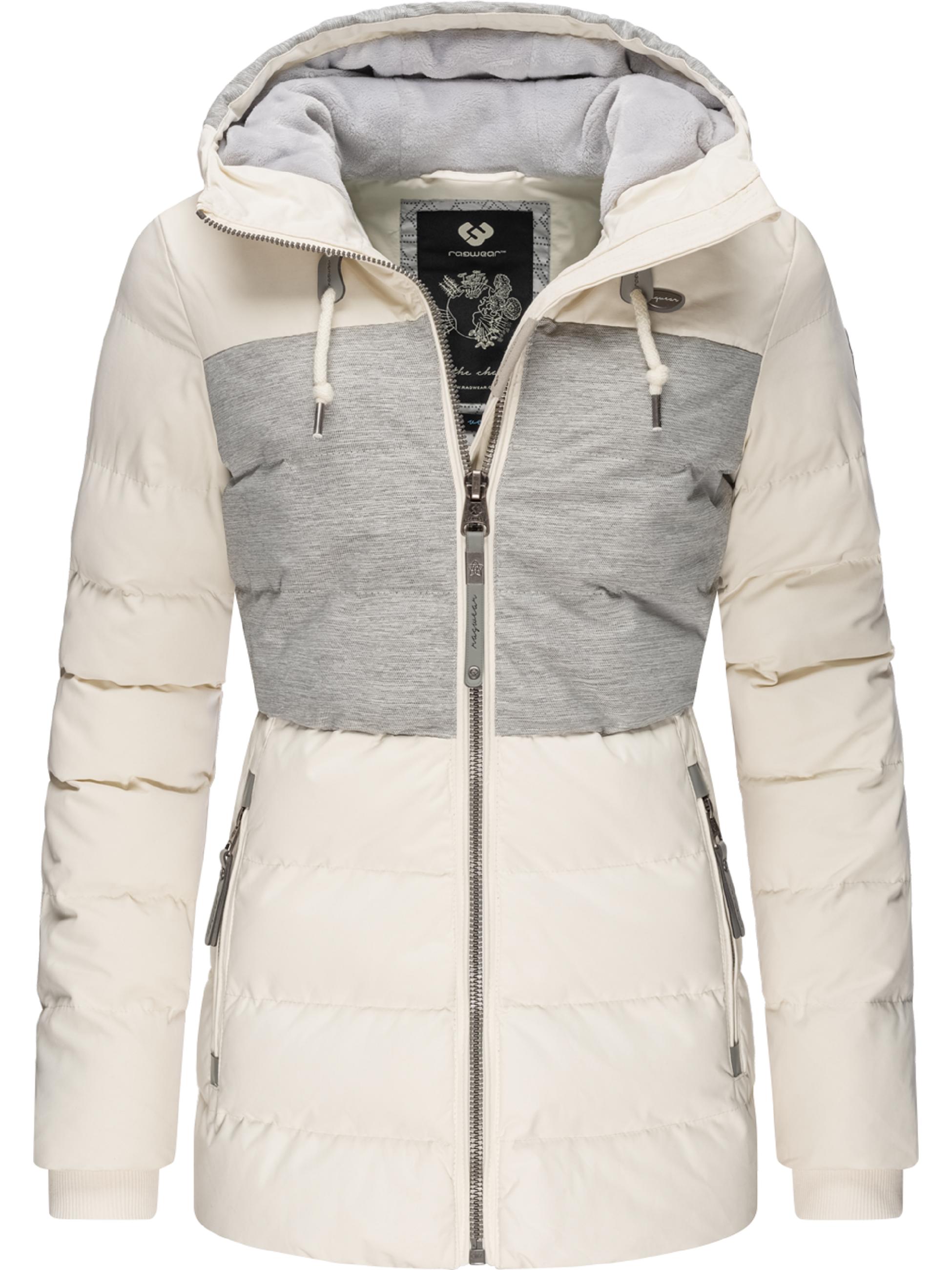 Lange Winter Steppjacke mit Kapuze "Quantic" White