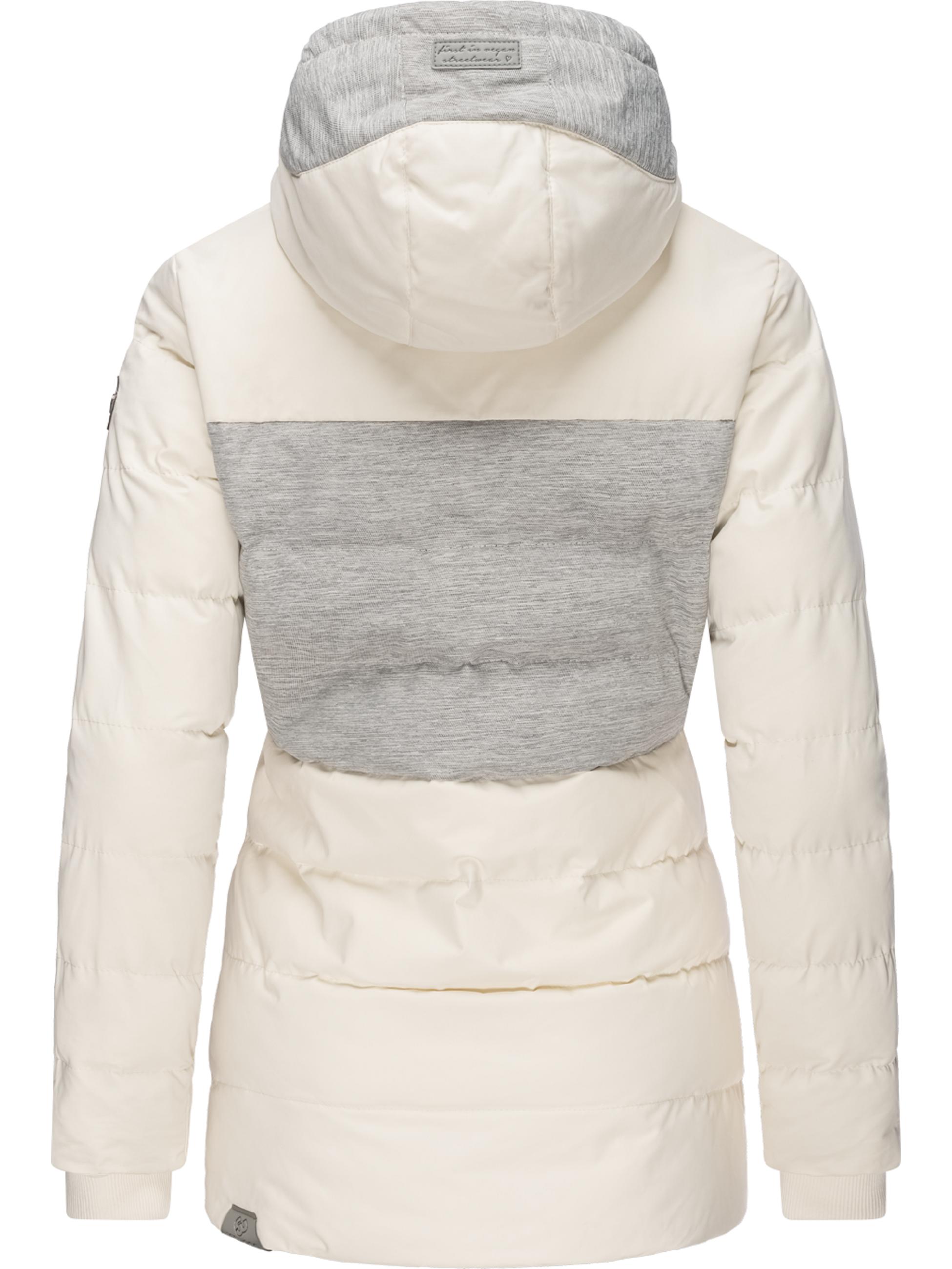 Lange Winter Steppjacke mit Kapuze "Quantic" White