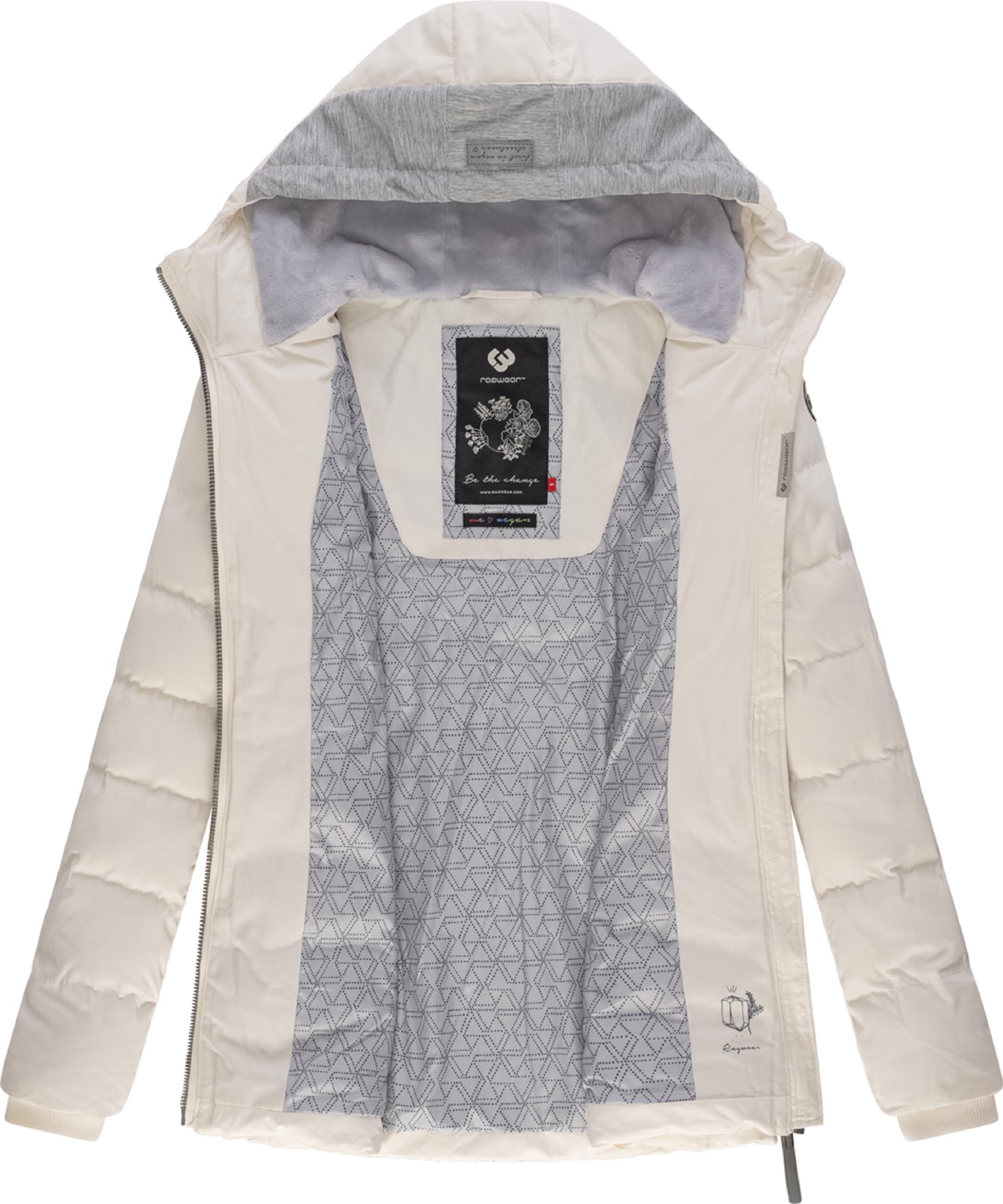 Lange Winter Steppjacke mit Kapuze "Quantic" White