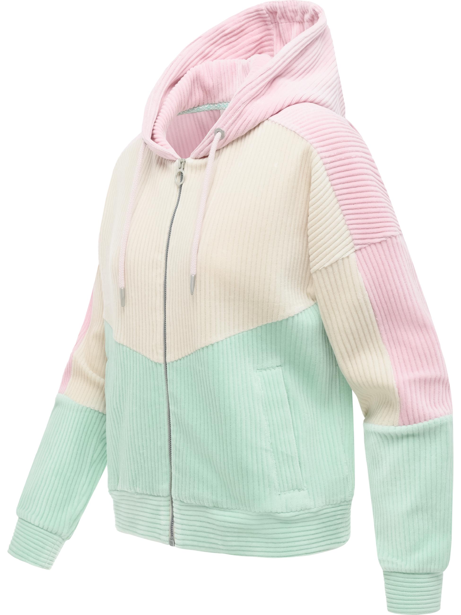 Sweatjacke in Cord-Optik "Queny Sweat Cordy" Mint