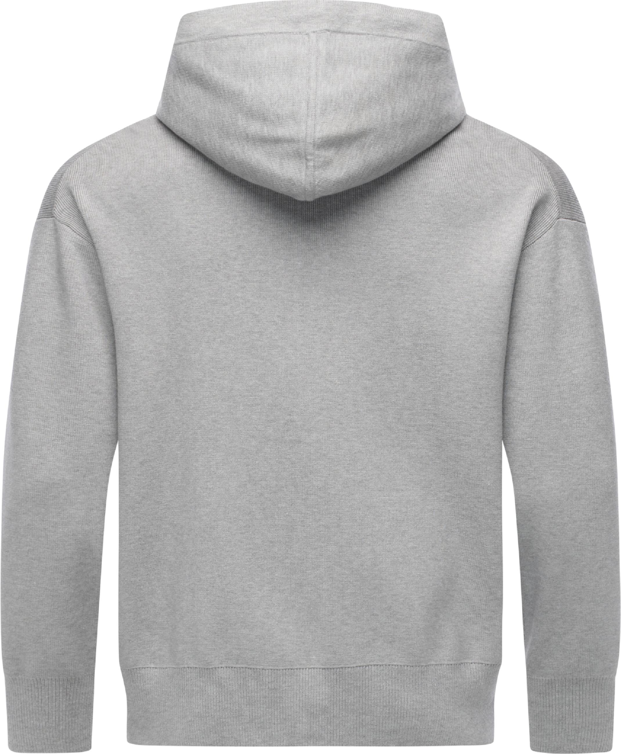 Gerippte Sweatjacke mit Kapuze "Raggan Zip" Grey