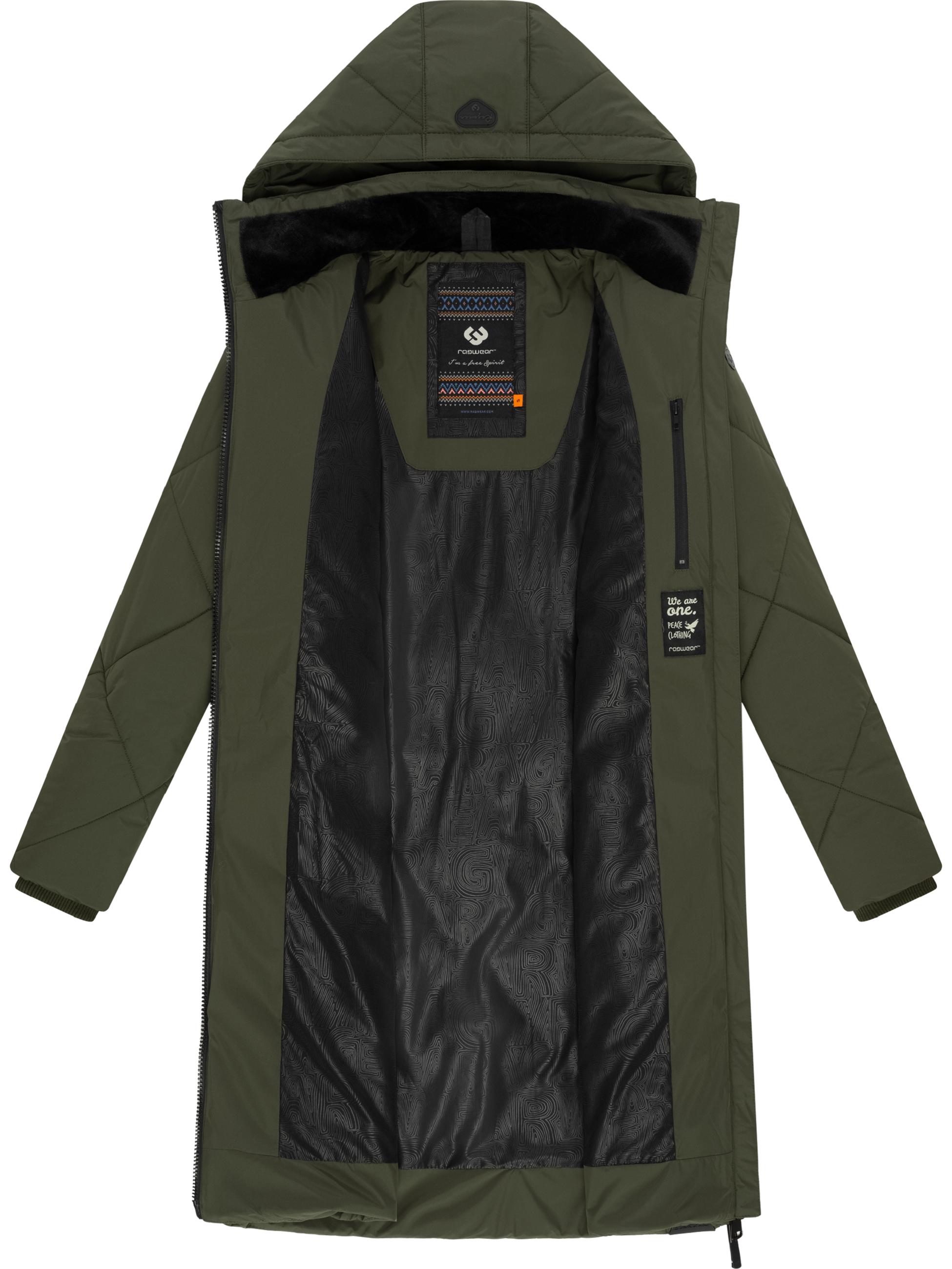 Wintermantel mit abnehmbarer Kapuze "Rebela" Dark Olive