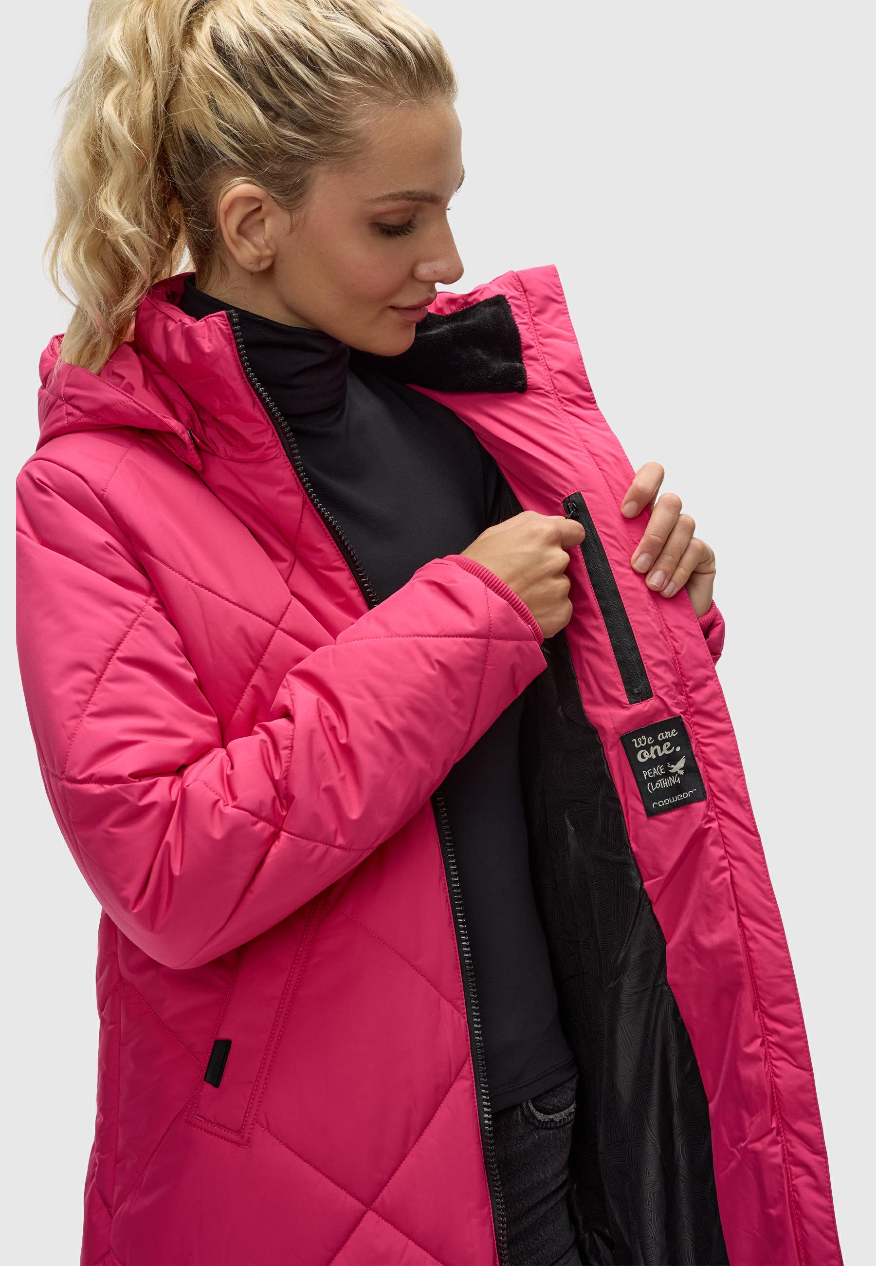 Wintermantel mit abnehmbarer Kapuze "Rebela" Fuchsia