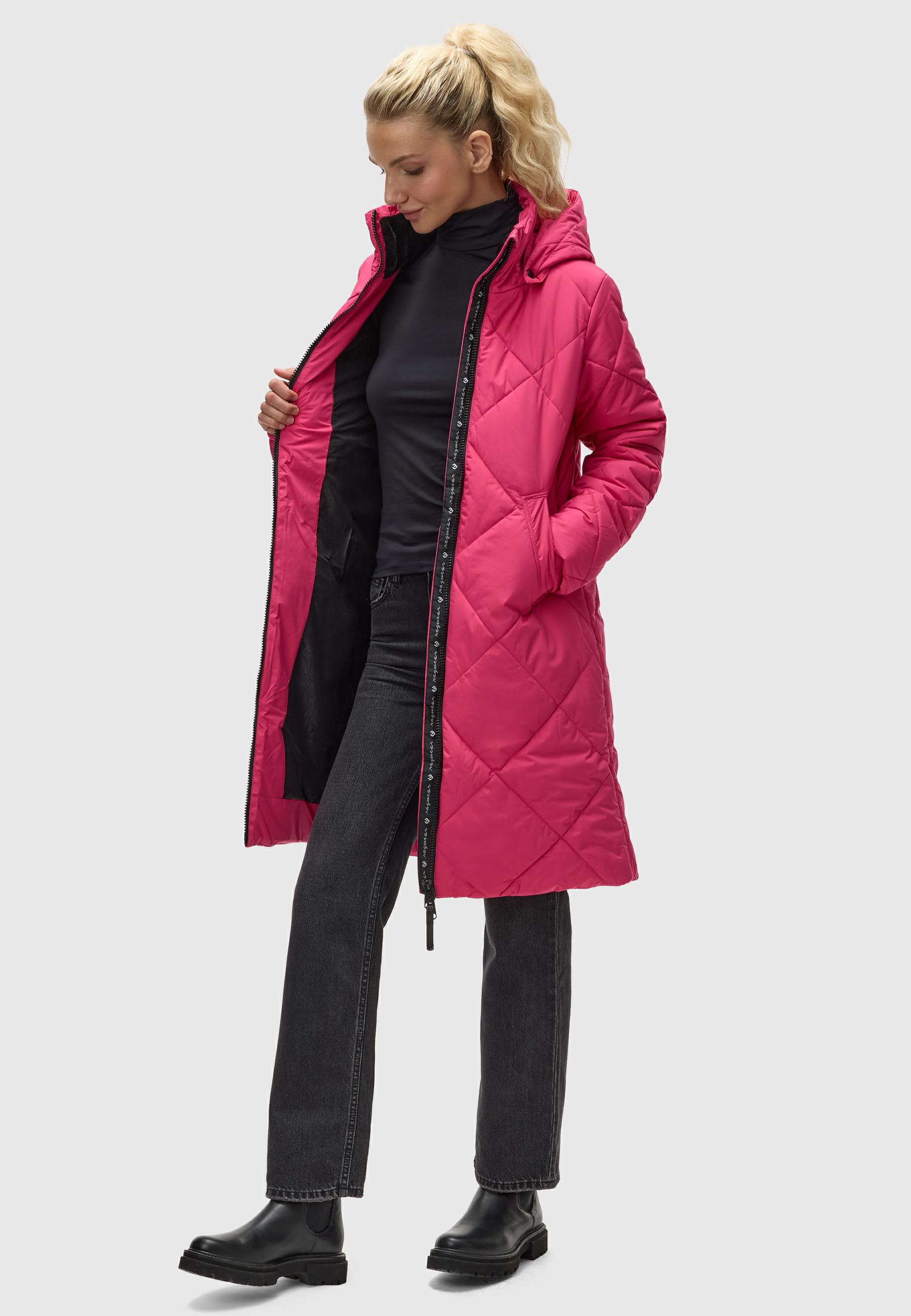 Wintermantel mit abnehmbarer Kapuze "Rebela" Fuchsia