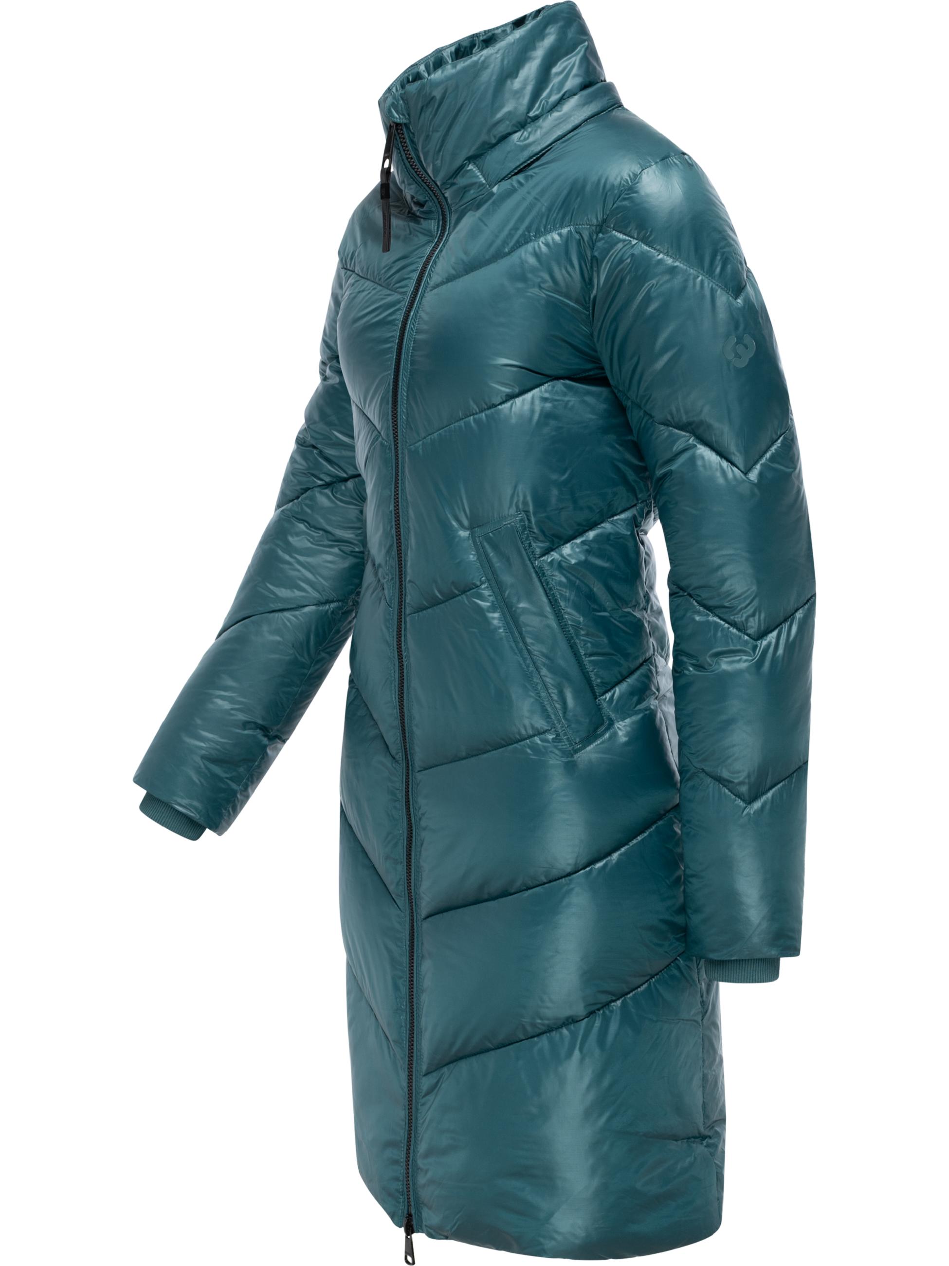 Glänzender Winter Steppmantel "Rebelka Shiny YOUMODO" Ocean Green