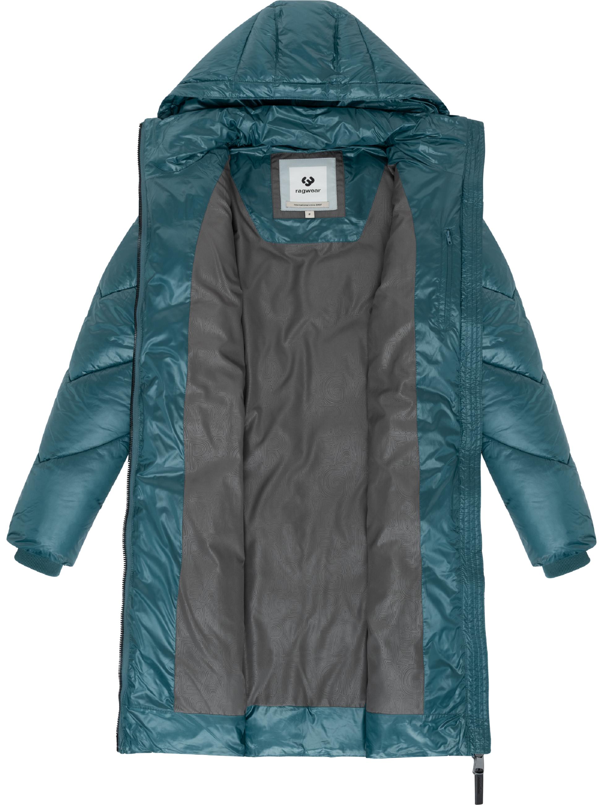 Glänzender Winter Steppmantel "Rebelka Shiny YOUMODO" Ocean Green