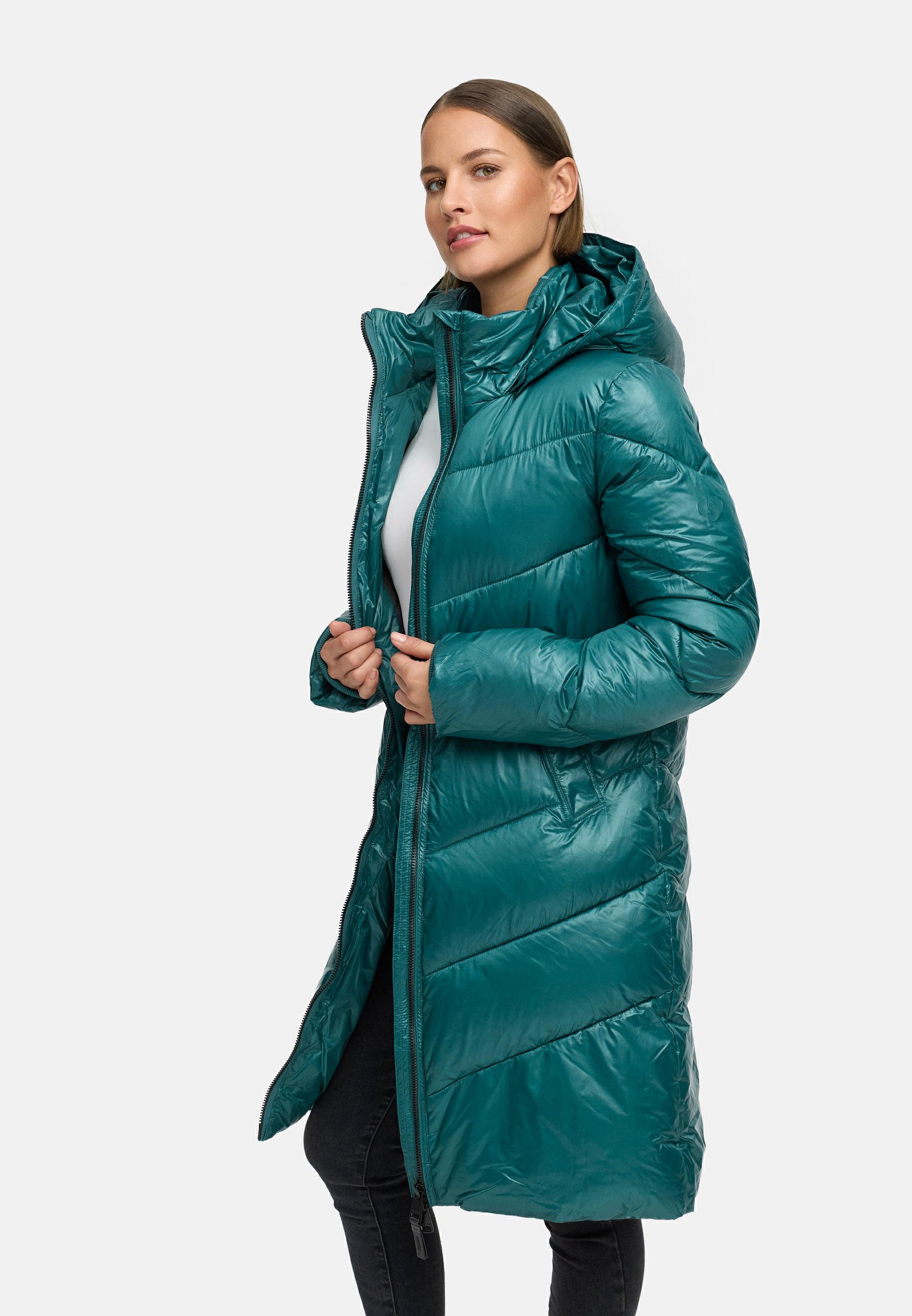 Glänzender Winter Steppmantel "Rebelka Shiny YOUMODO" Ocean Green