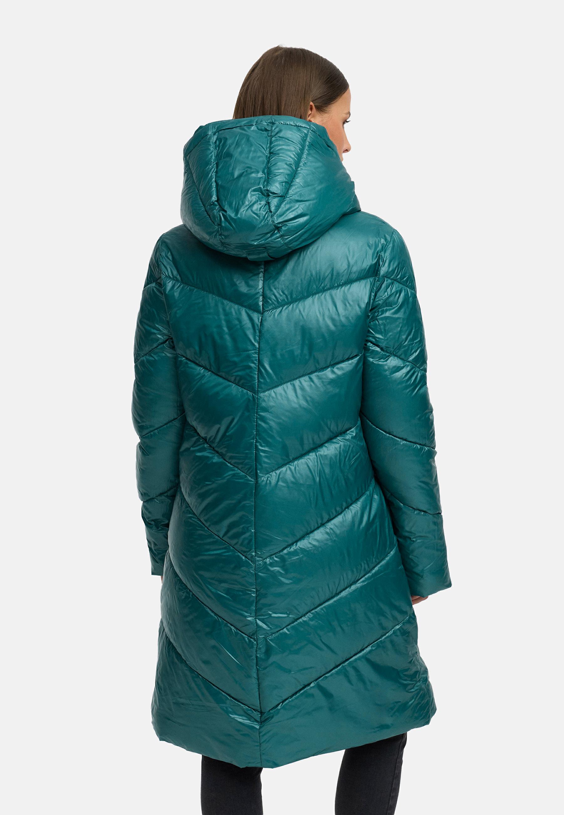 Glänzender Winter Steppmantel "Rebelka Shiny YOUMODO" Ocean Green