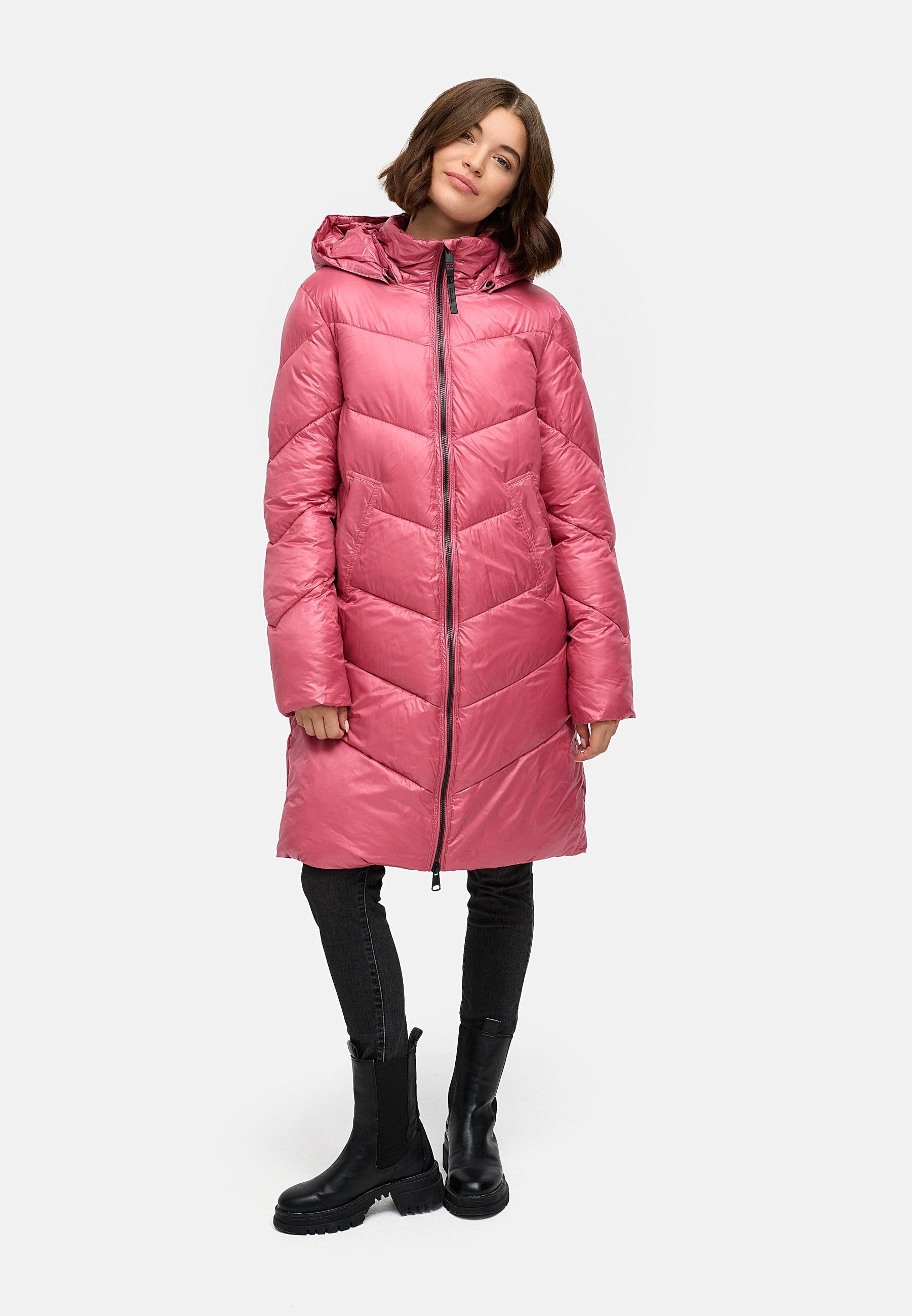 Glänzender Winter Steppmantel "Rebelka Shiny YOUMODO" Rose