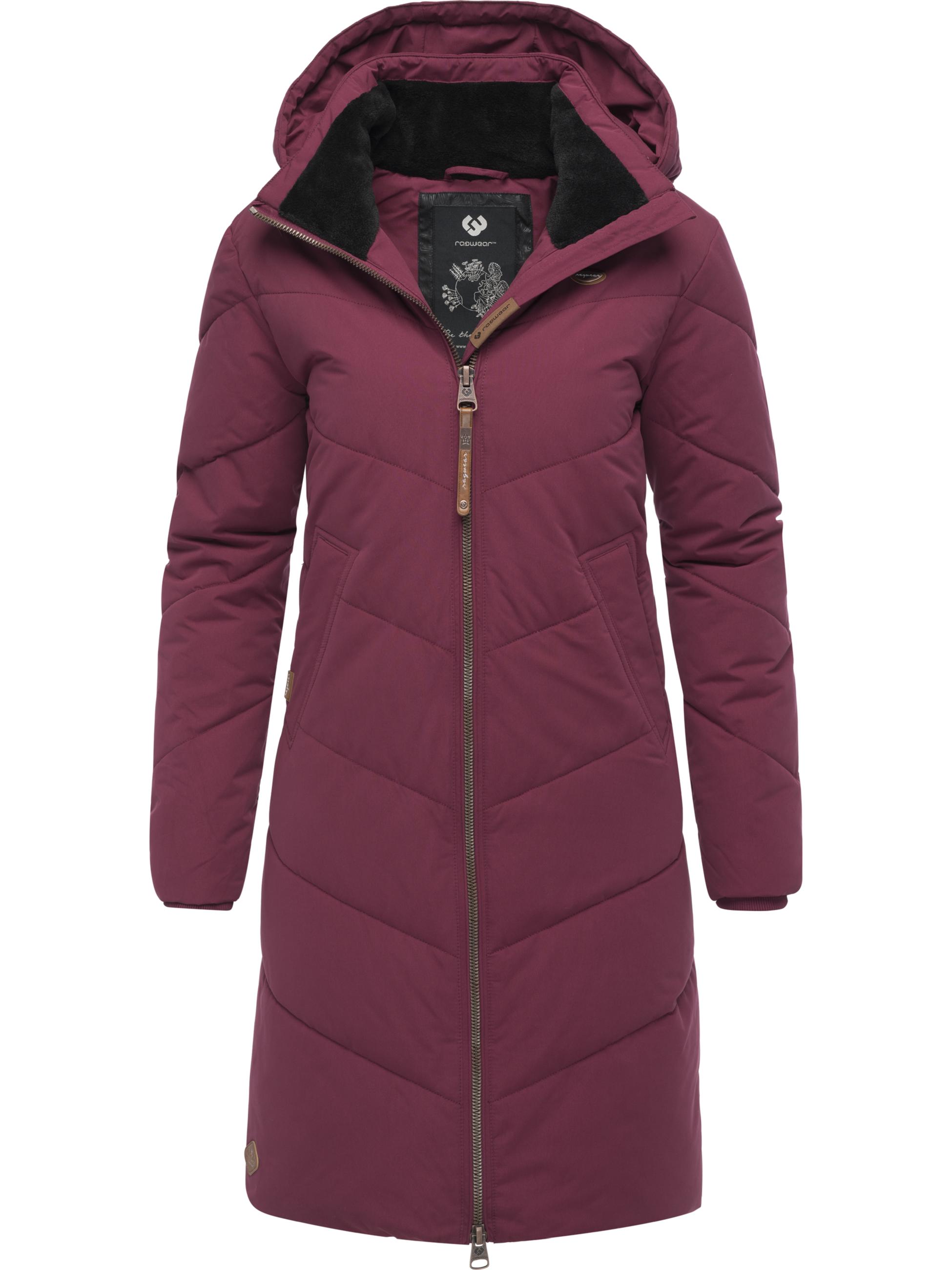Langer wasserdichter Winter Steppmantel mit abnehmbarer Kapuze "Rebelka" Wine25