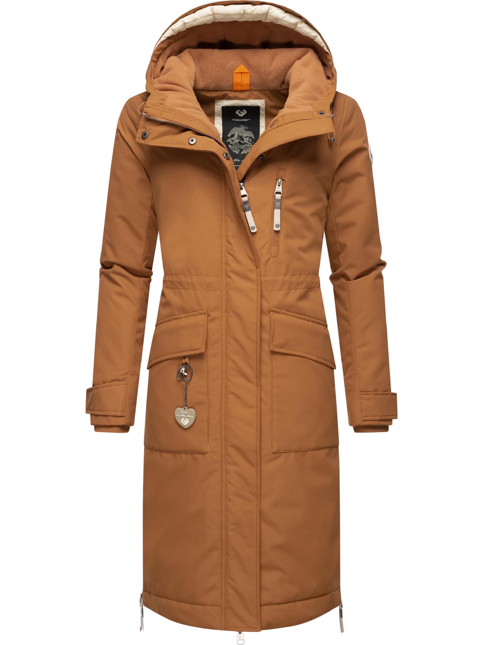 Lange Winterjacke mit Kapuze "Refutura" Brown