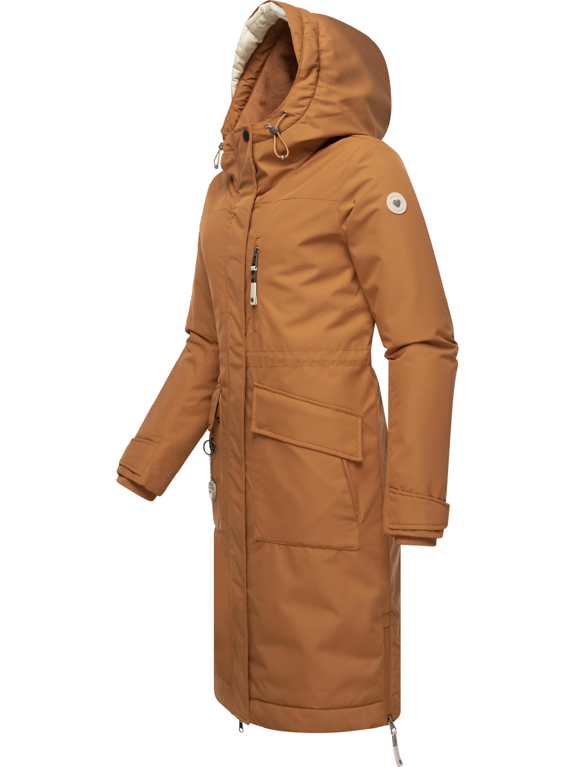 Lange Winterjacke mit Kapuze "Refutura" Brown