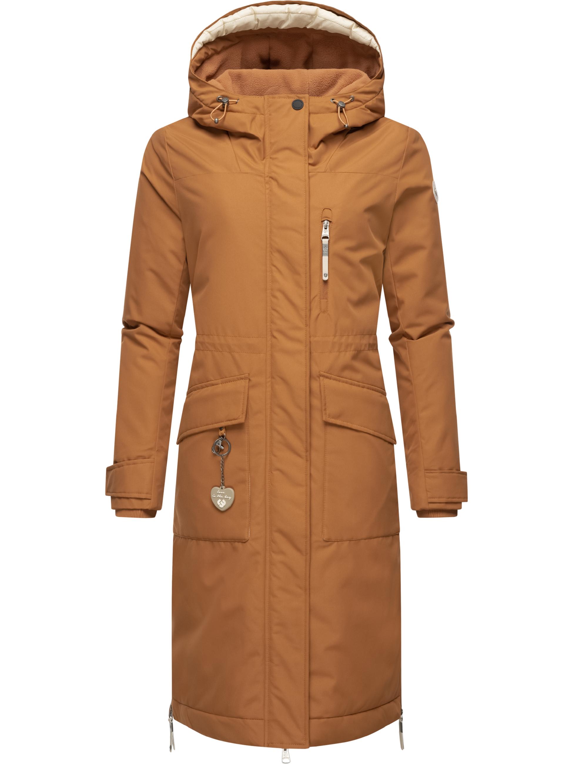 Lange Winterjacke mit Kapuze "Refutura" Brown