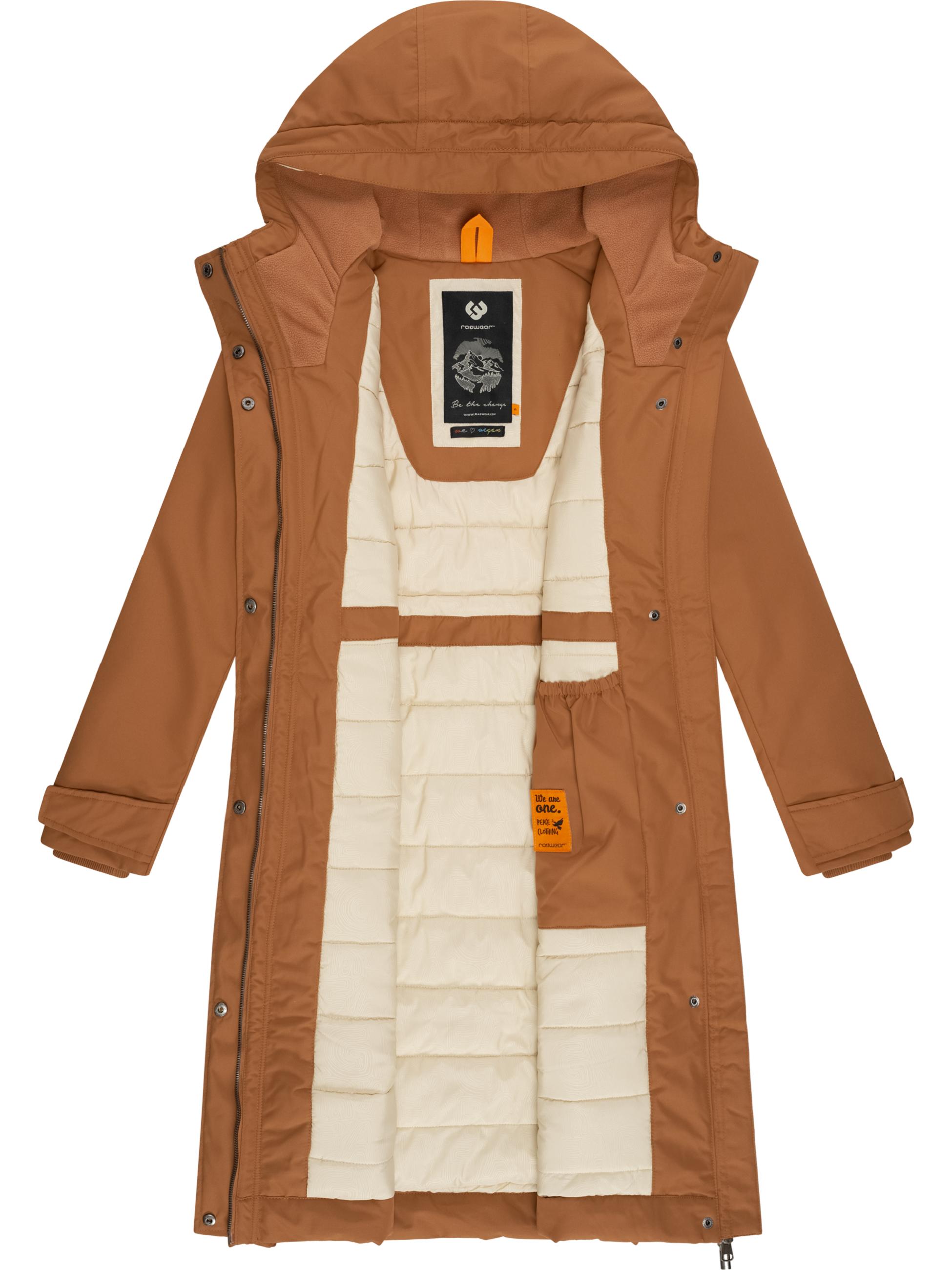 Lange Winterjacke mit Kapuze "Refutura" Brown