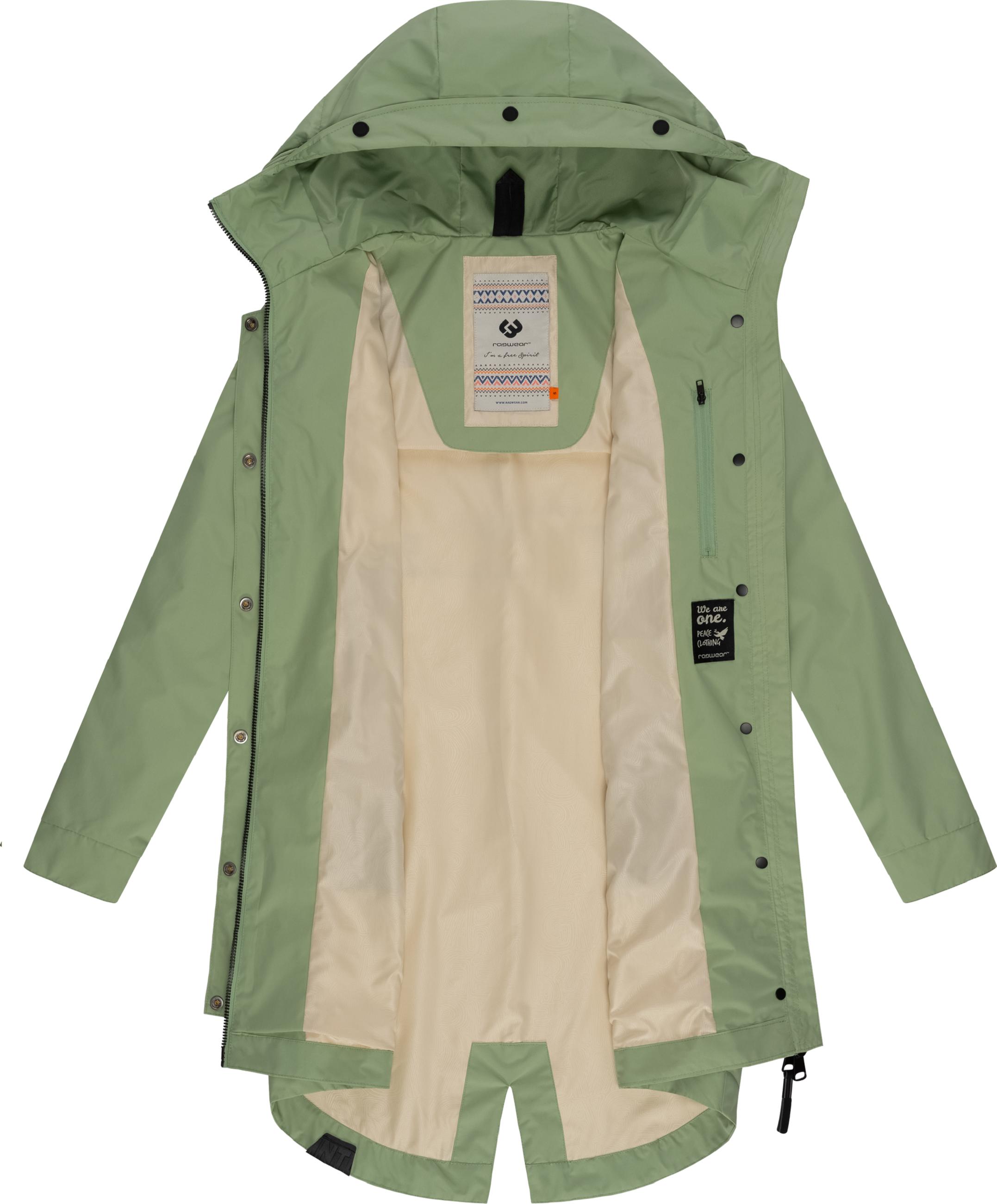 Oversized Übergangsparka mit Kapuze "Rejany" Dusty Green