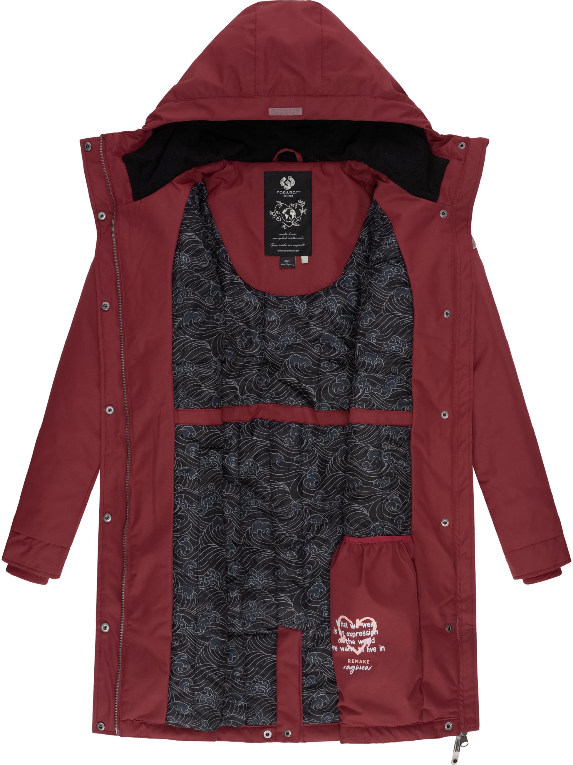 Langer Winterparka mit Kapuze "Reloved Remake  II Intl." Wine Red22