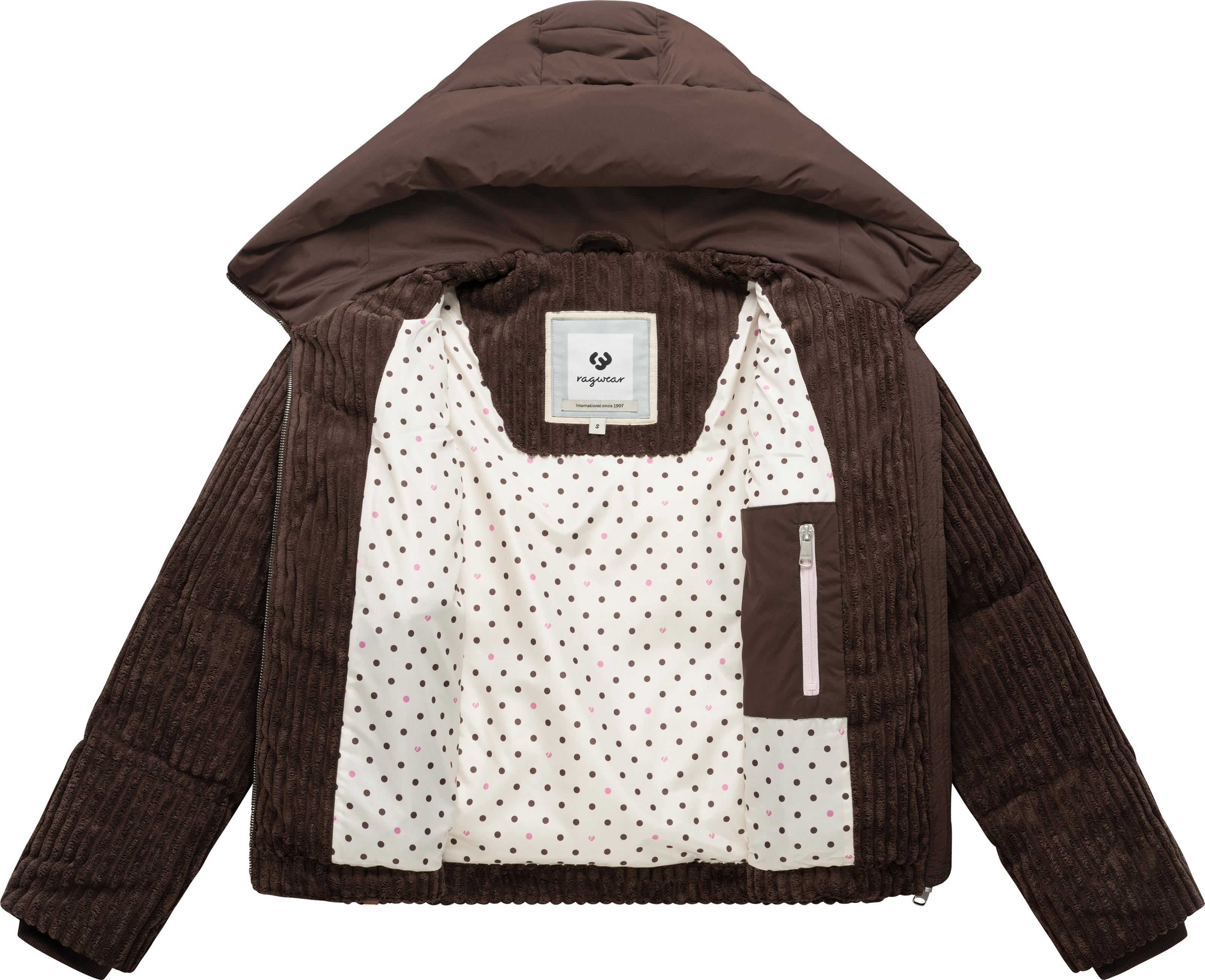 Kuschelig weiche Winter Kordjacke "Riella Cordy Y" Dark Choco
