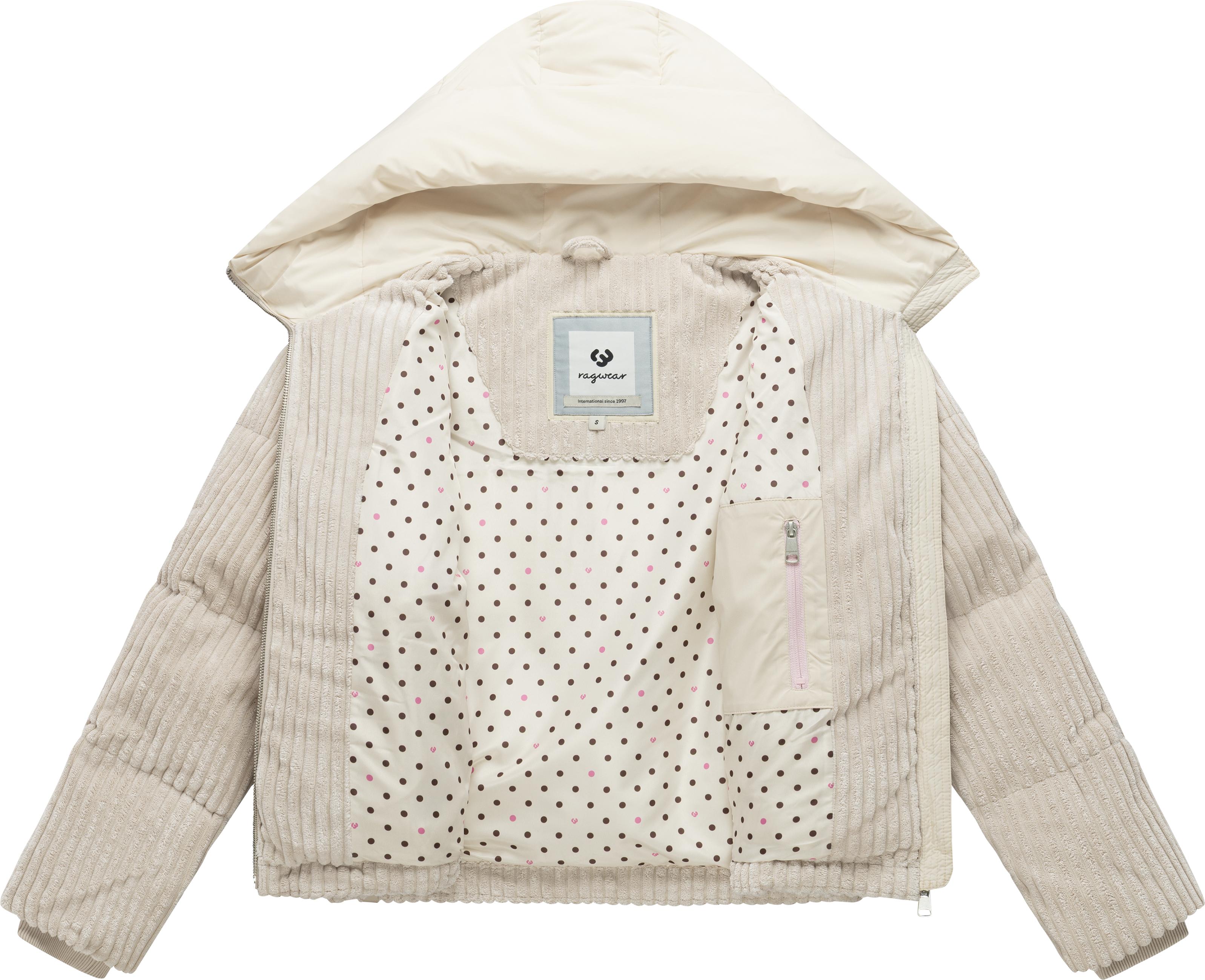Kuschelig weiche Winter Kordjacke "Riella Cordy Y" Ecru