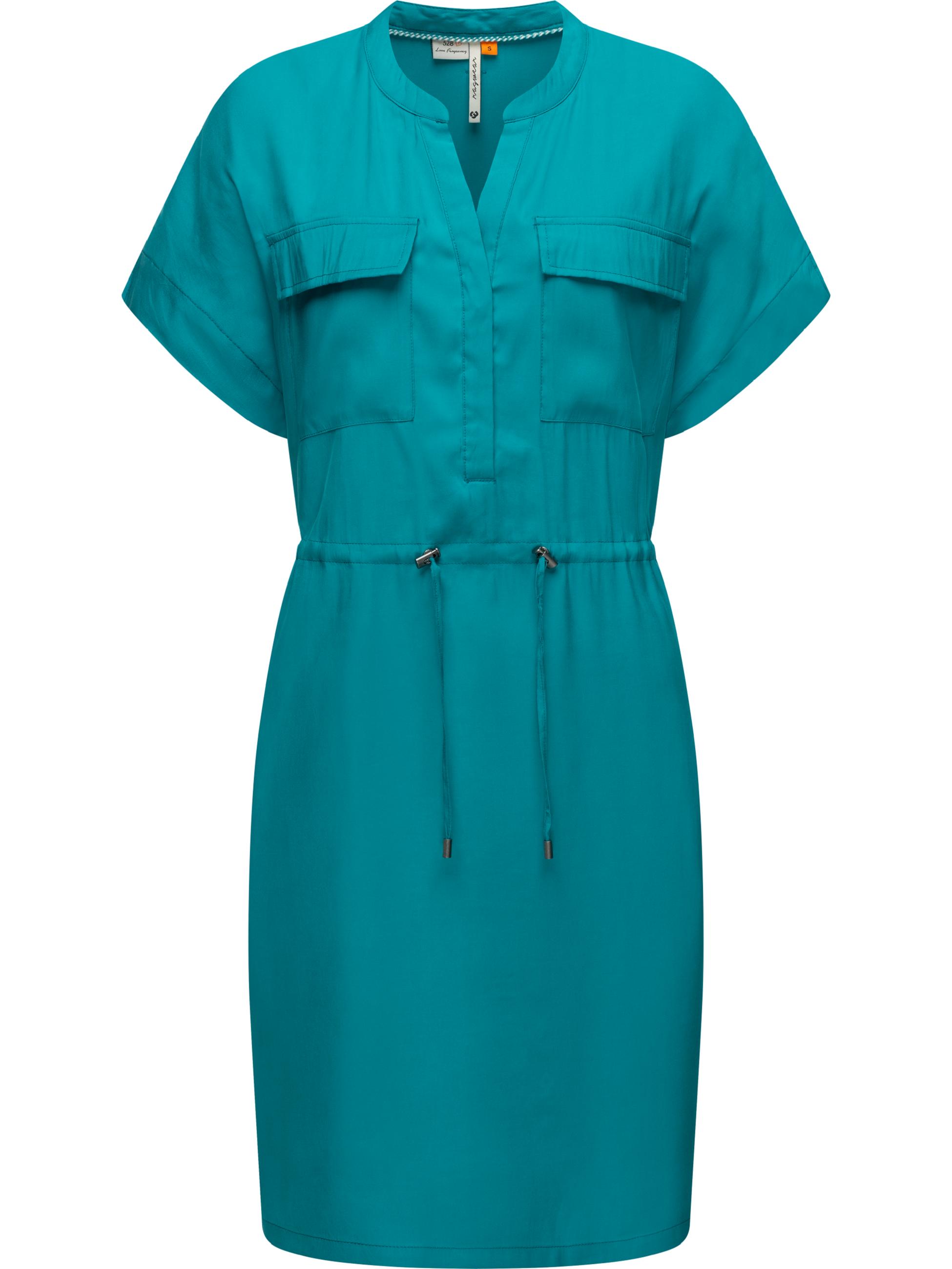 Sommerkleid mit Brusttaschen "Roisa" Teal Green