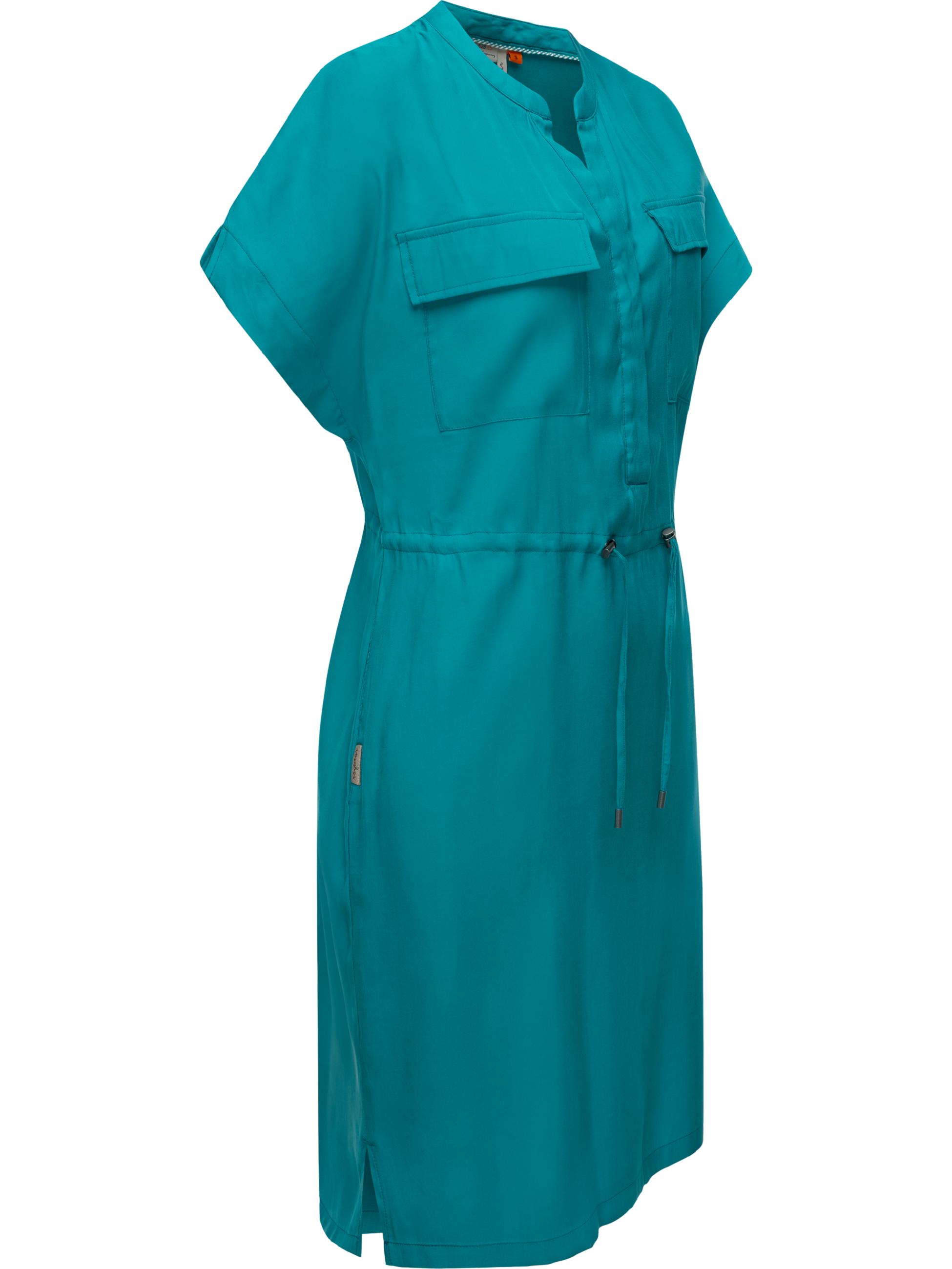 Sommerkleid mit Brusttaschen "Roisa" Teal Green