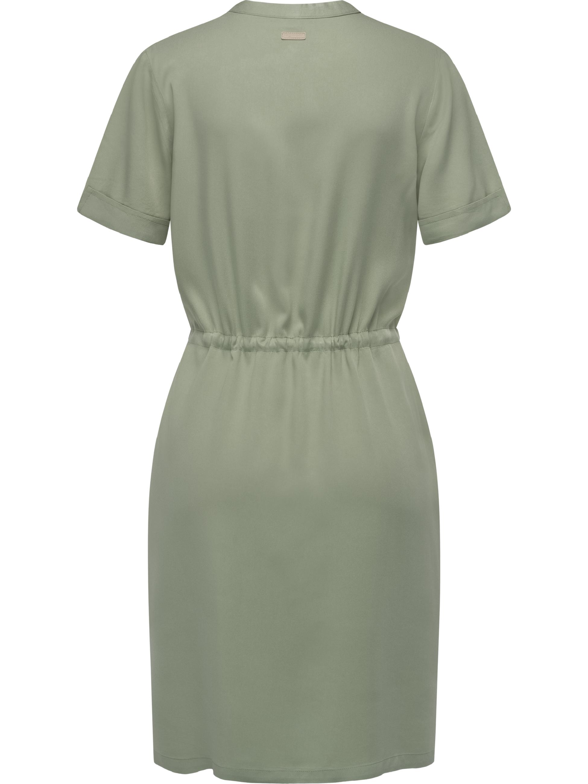 Sommerkleid mit Brusttaschen und Taillenband "Roisana" Dusty Green