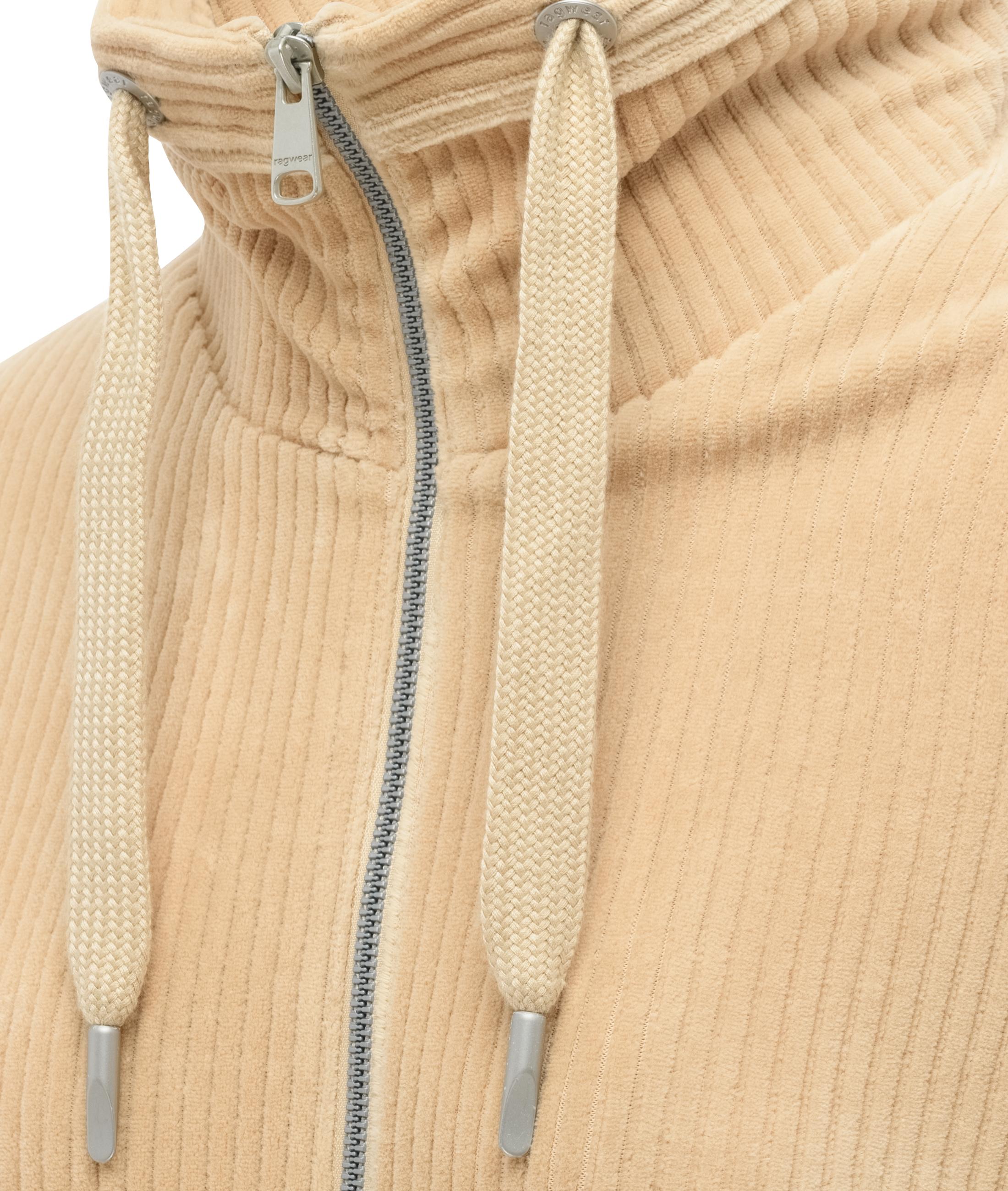 Sweatjacke aus weichem Kord in Samt-Haptik "Ronette Cordy" Ecru