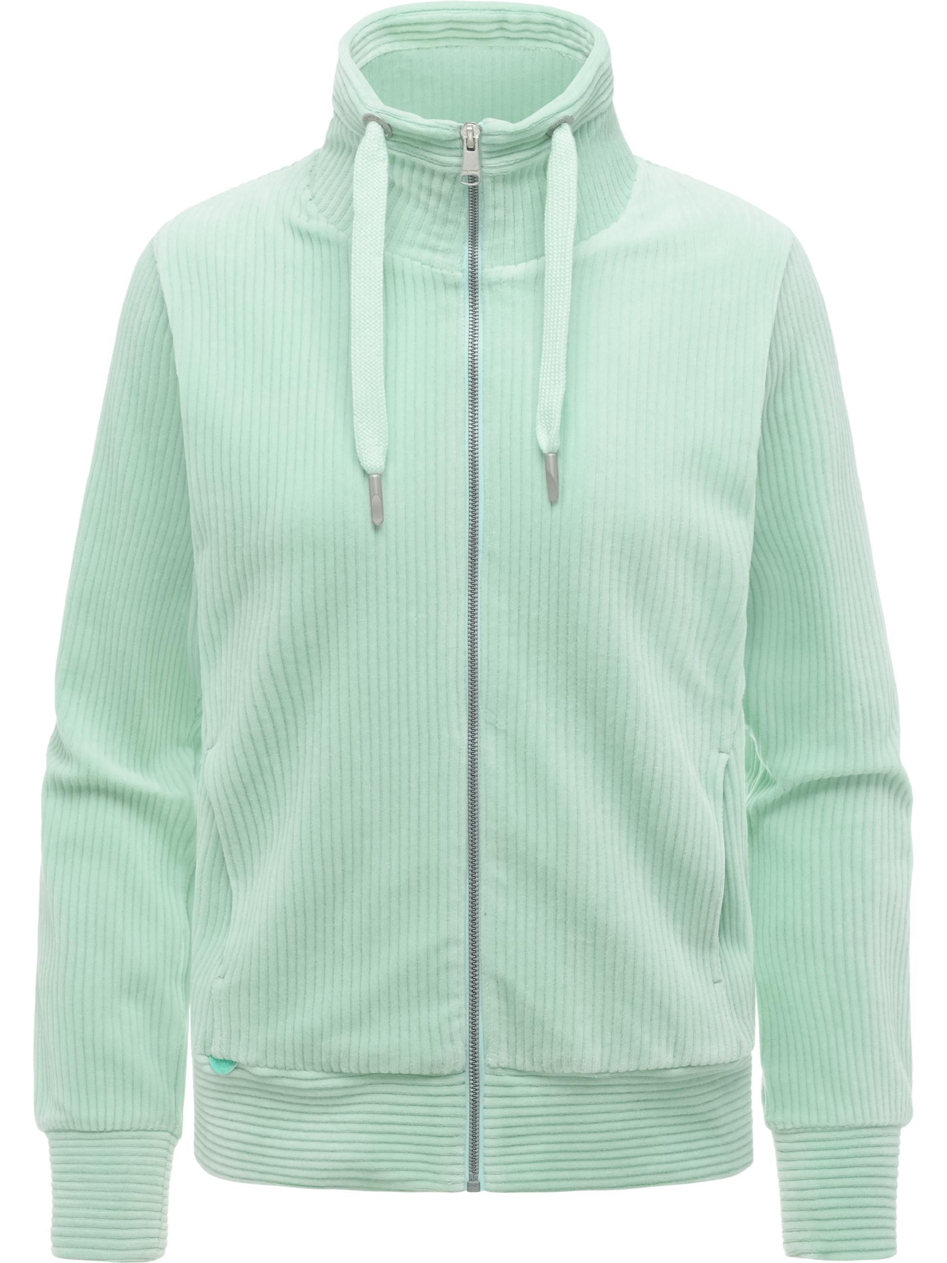 Sweatjacke aus weichem Kord in Samt-Haptik "Ronette Cordy" Mint