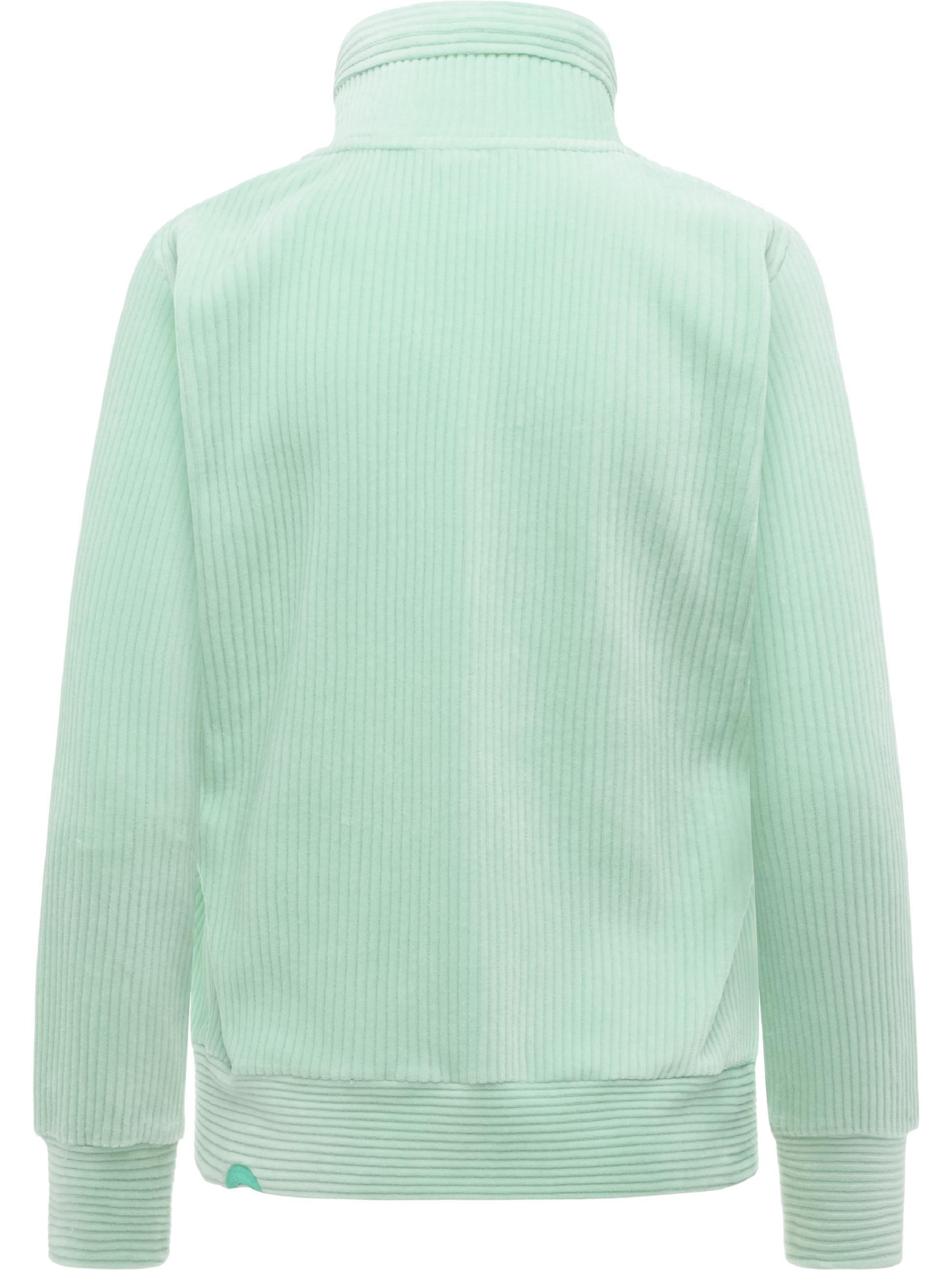 Sweatjacke aus weichem Kord in Samt-Haptik "Ronette Cordy" Mint