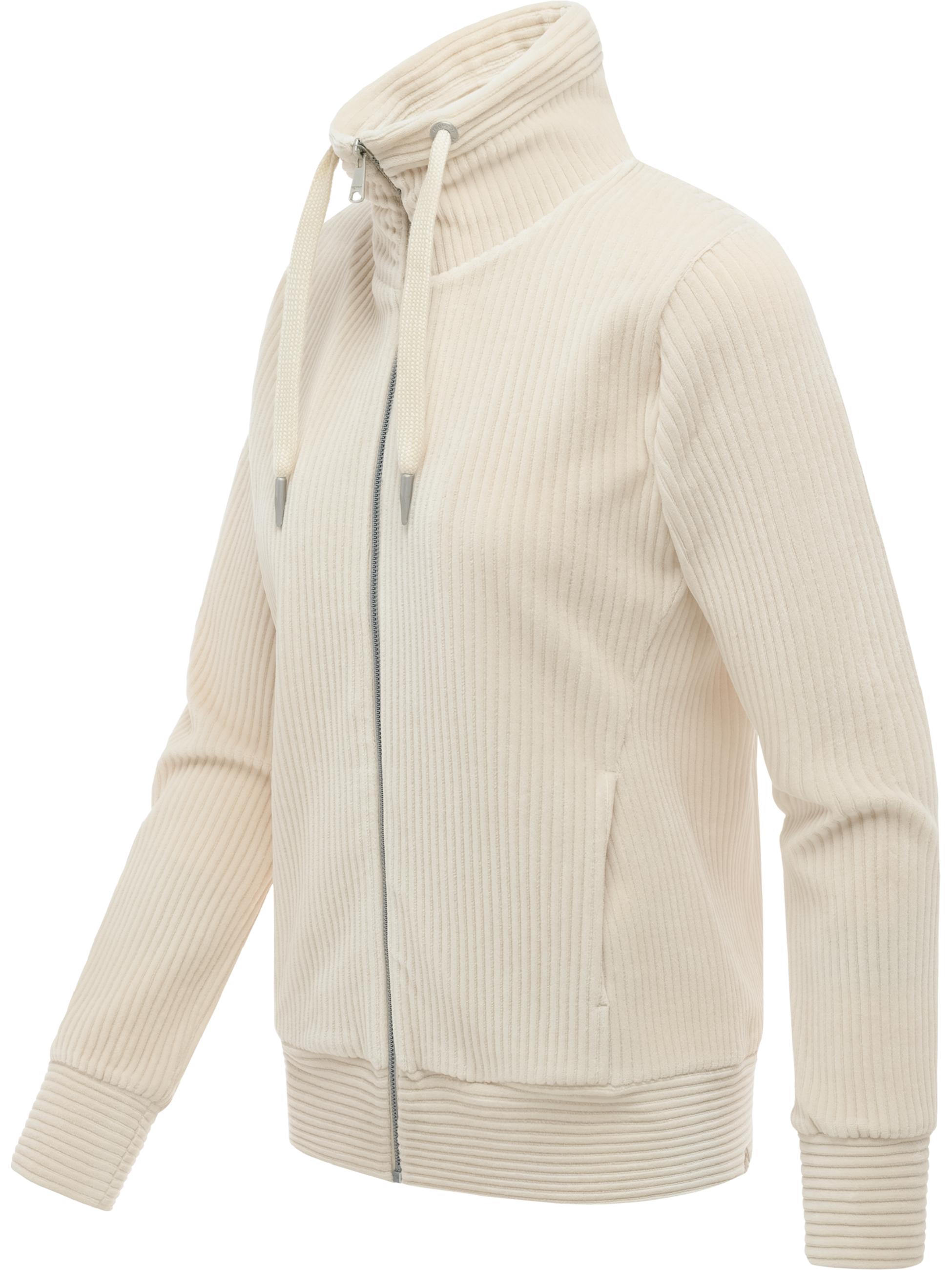 Sweatjacke aus weichem Kord in Samt-Haptik "Ronette Cordy" Sand