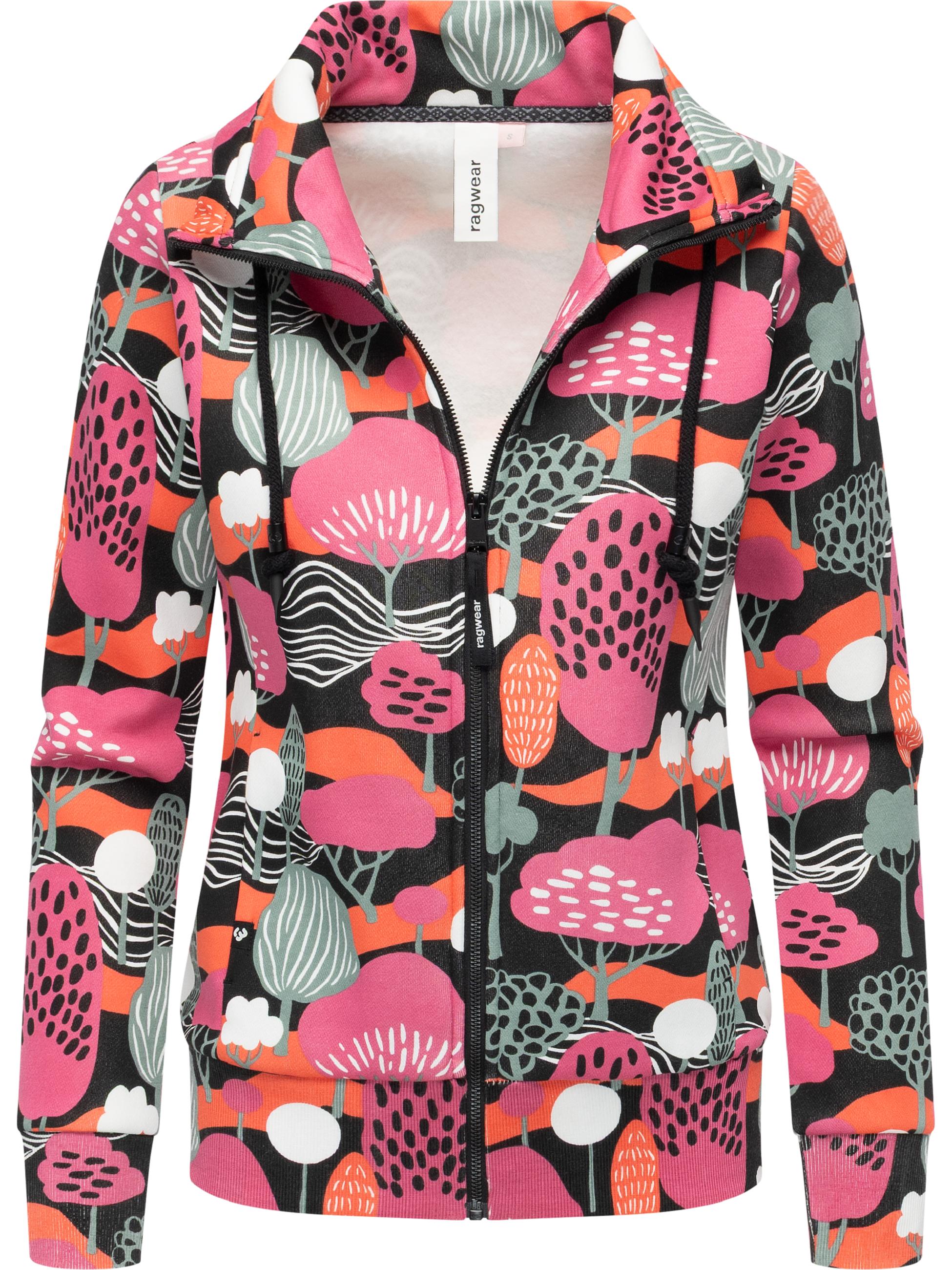Sweatjacke mit Allover-Print "Ronette Print" Black