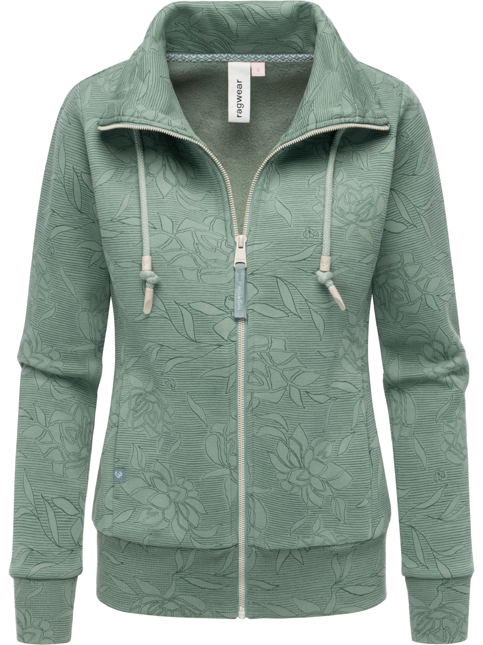 Sweatjacke mit Allover-Print "Ronette Print" Dusty Green