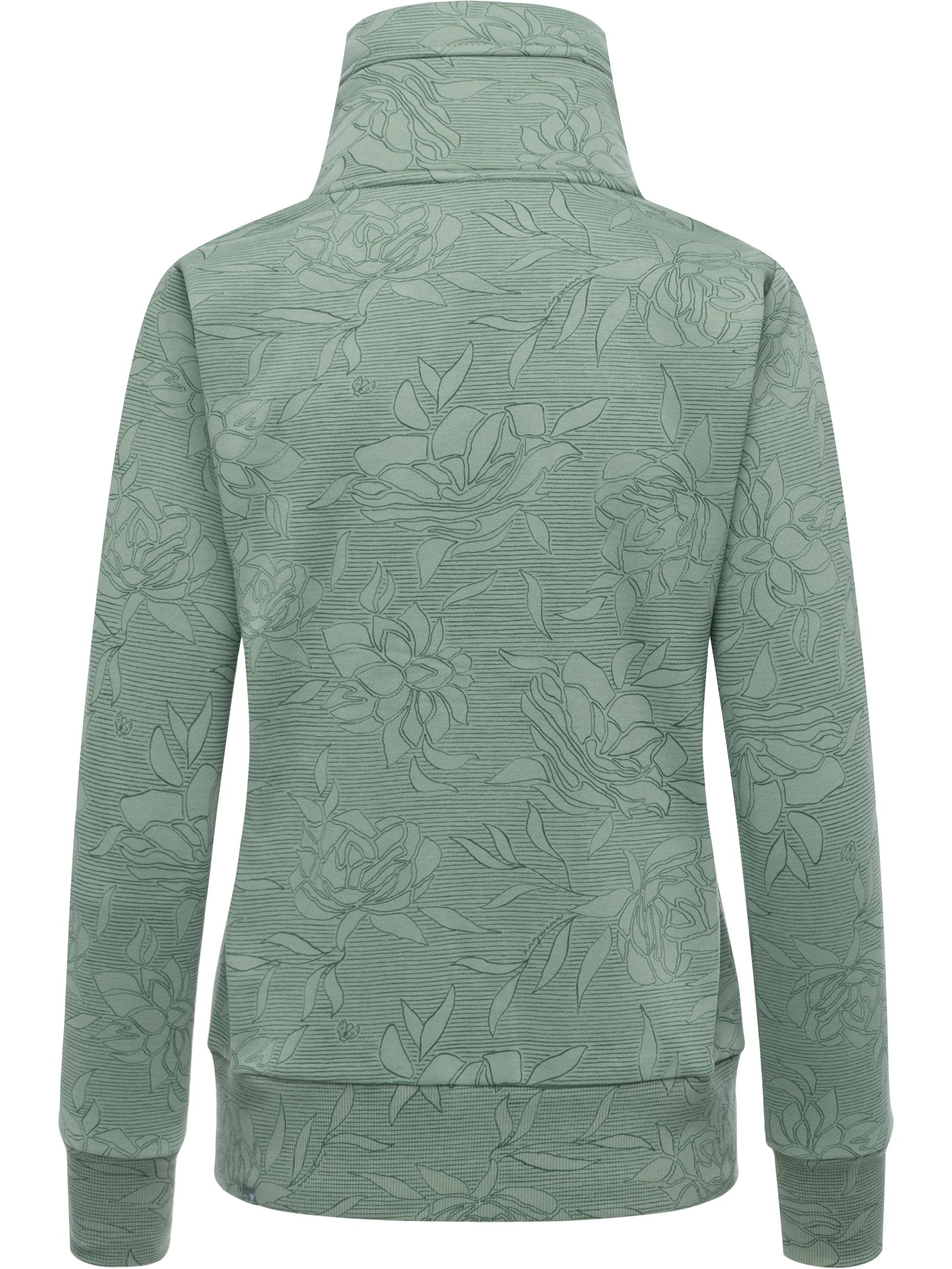 Sweatjacke mit Allover-Print "Ronette Print" Dusty Green