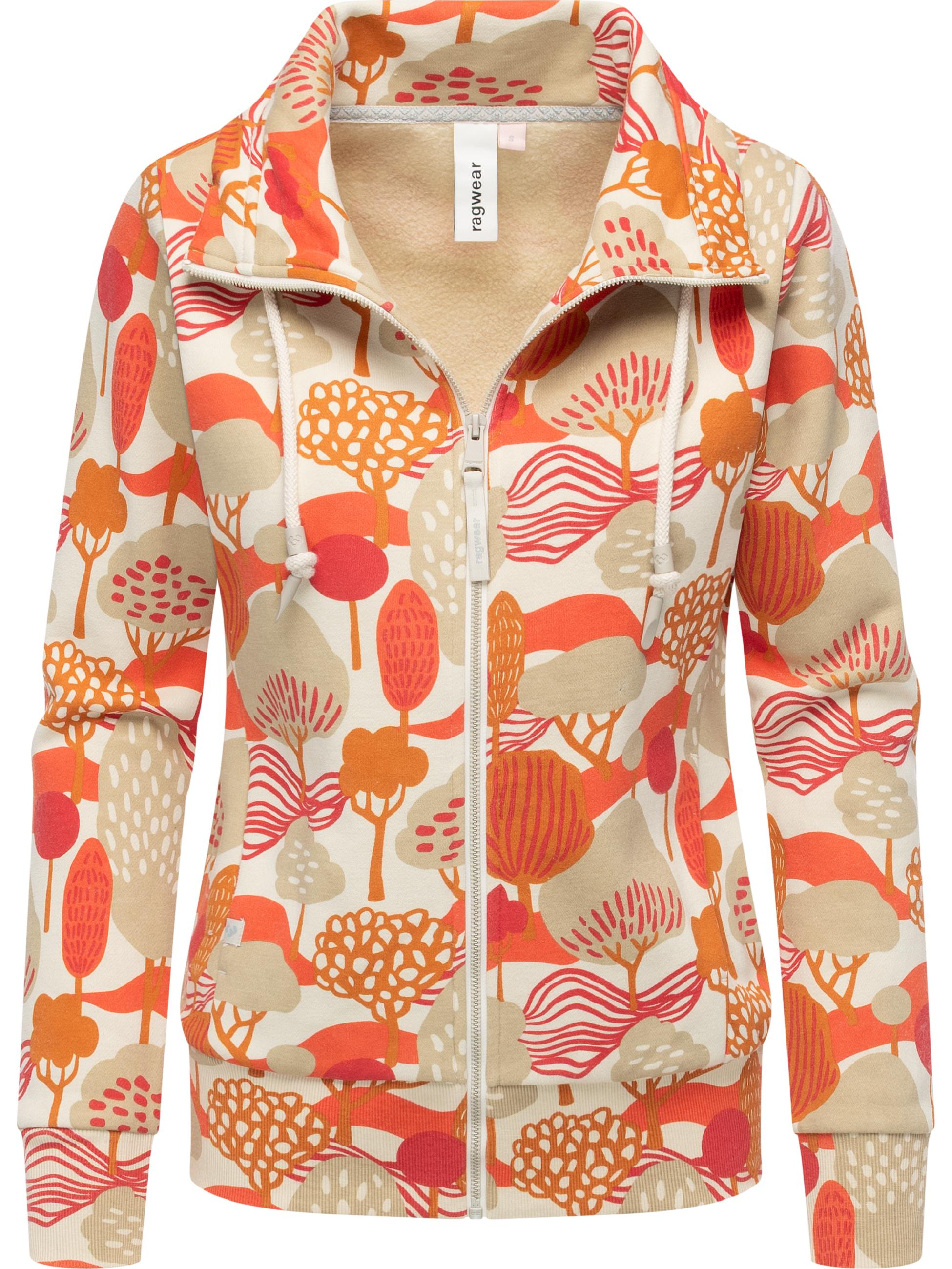 Sweatjacke mit Allover-Print "Ronette Print" Ecru