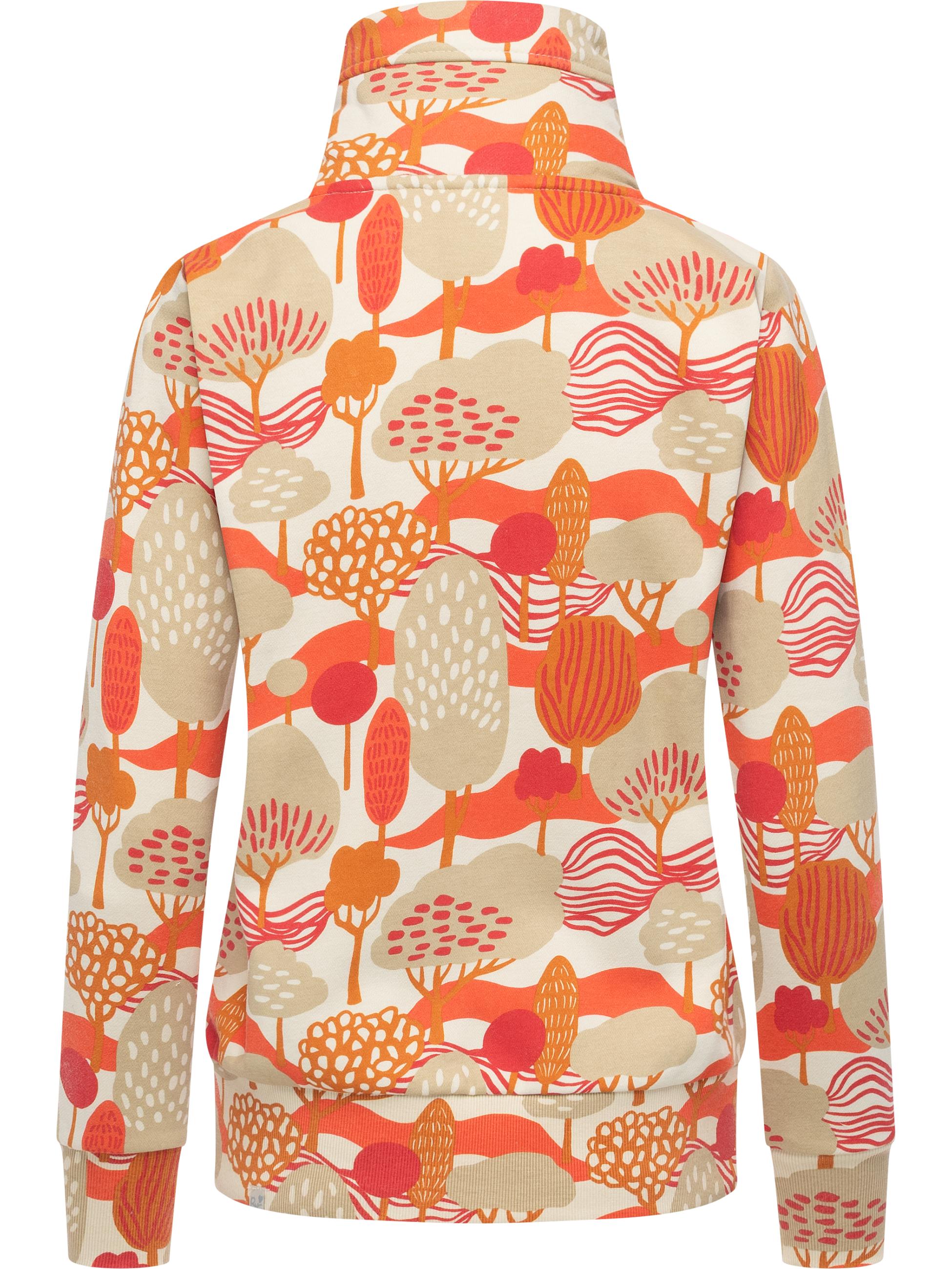 Sweatjacke mit Allover-Print "Ronette Print" Ecru