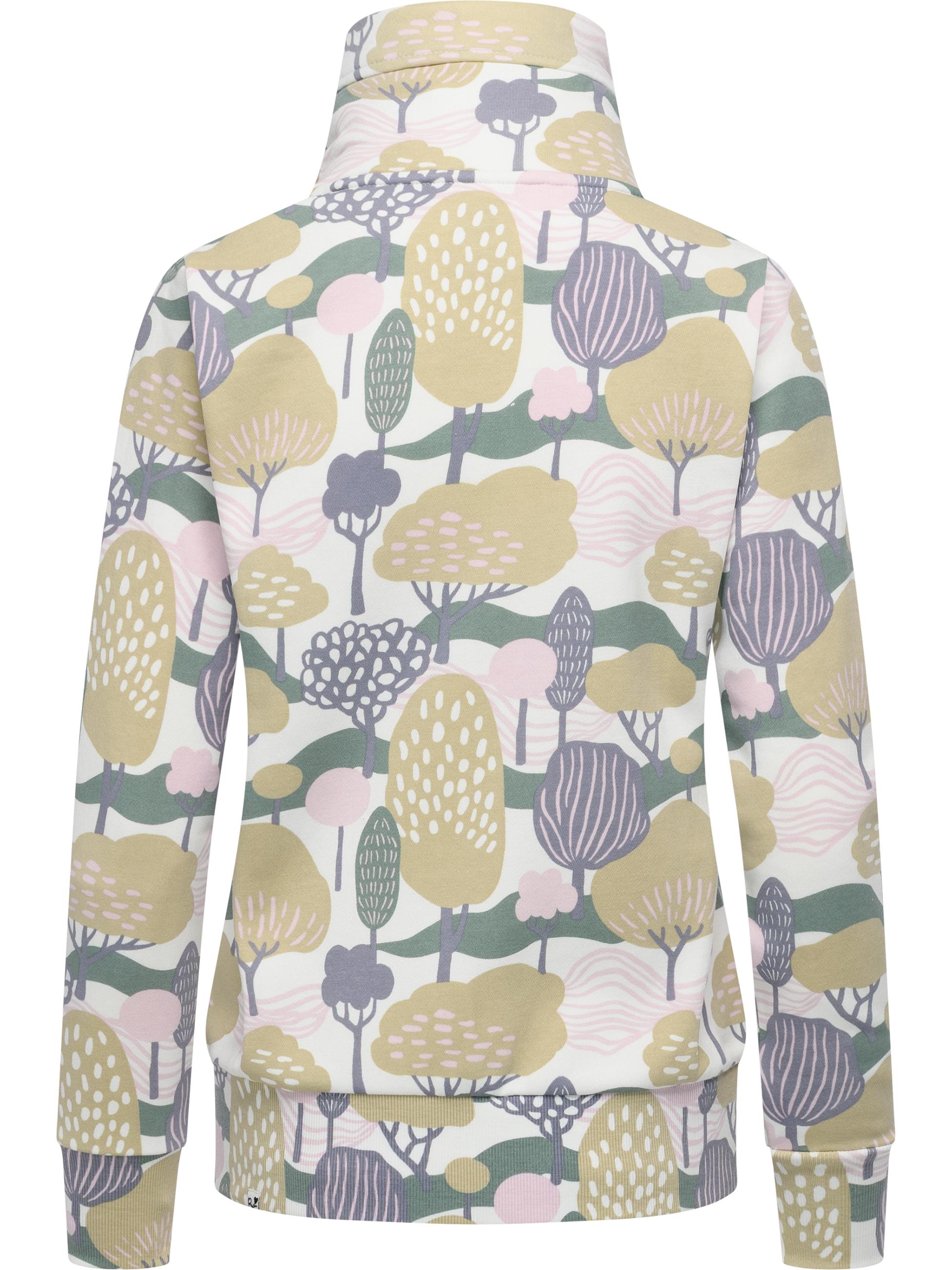Sweatjacke mit Allover-Print "Ronette Print" Ivory